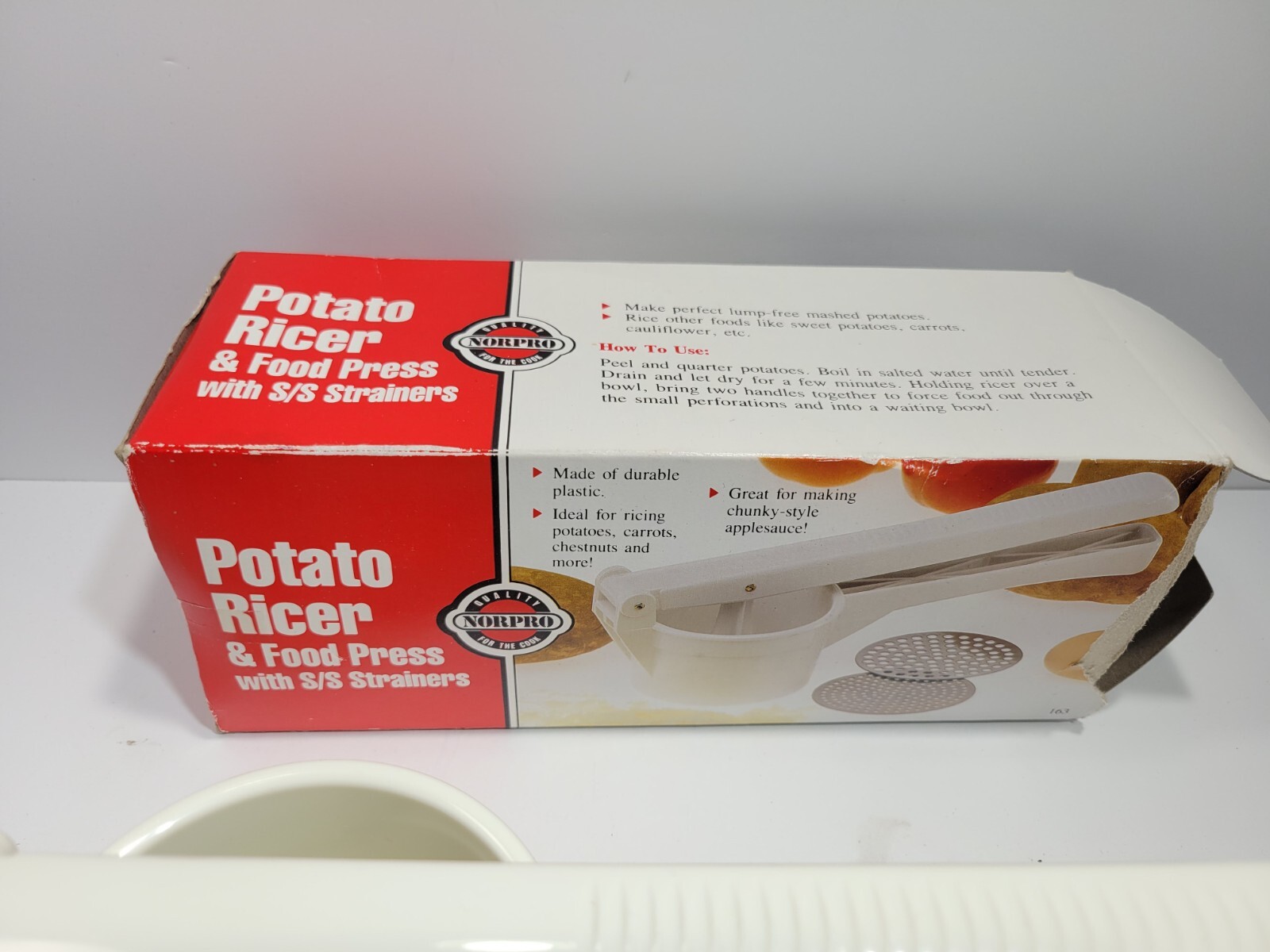 Norpro Potato Fluffy Mashed Ricer & Food Press w/ S/S Strainers Durable Plastic