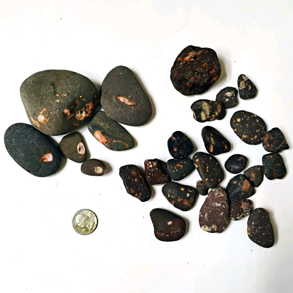 🌋Lake Superior Amygdaloidal Basalt Thomsnite Agate Eye Volcanic Rock Lot Rough