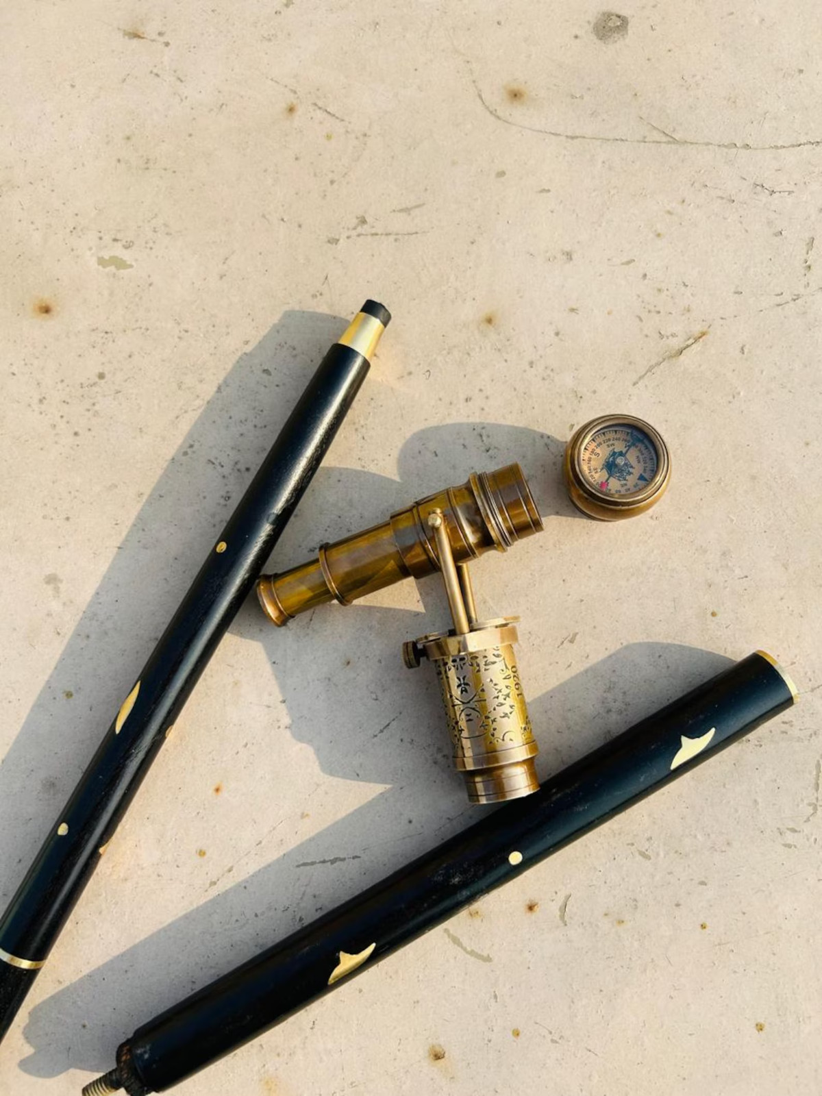 Vintage Brass Walking Stick Hidden Telescope Gentleman Cane Antique Wooden Gift Vintage Brass Walking Stick Hidden Telescope Gentleman Cane Antique Wooden Gift