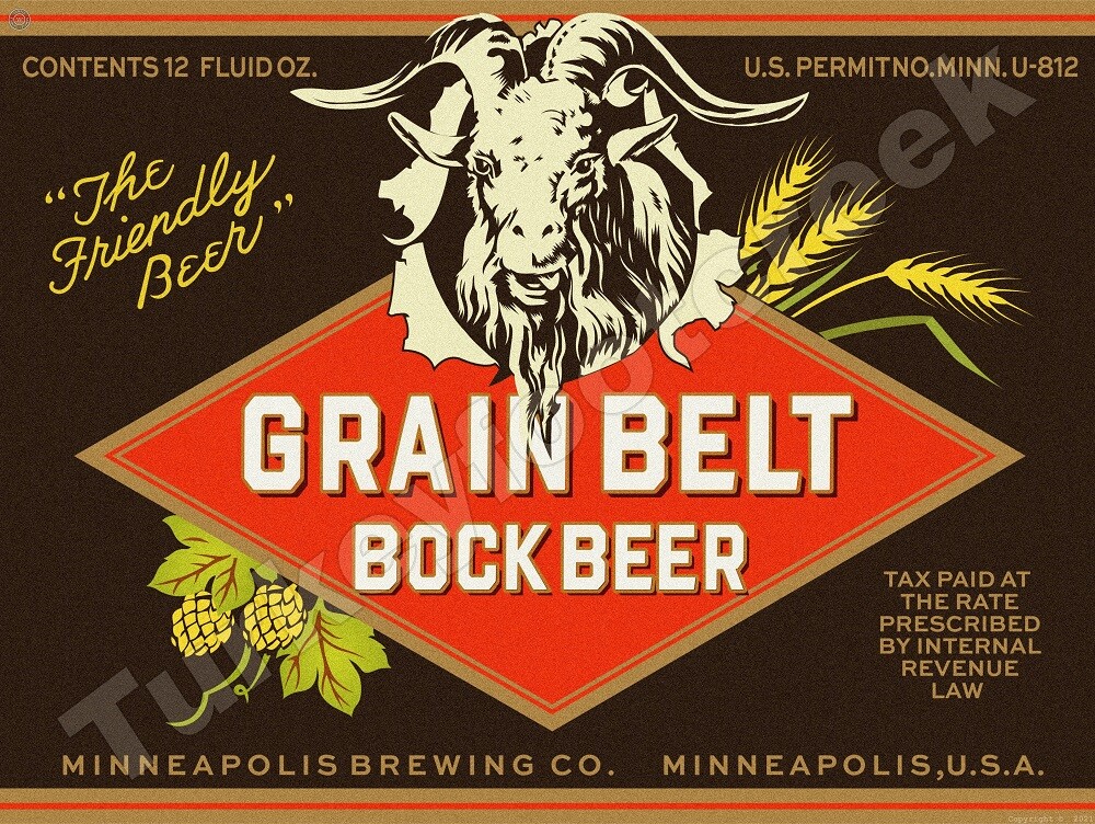 Grain Belt Bock Beer Label 9\