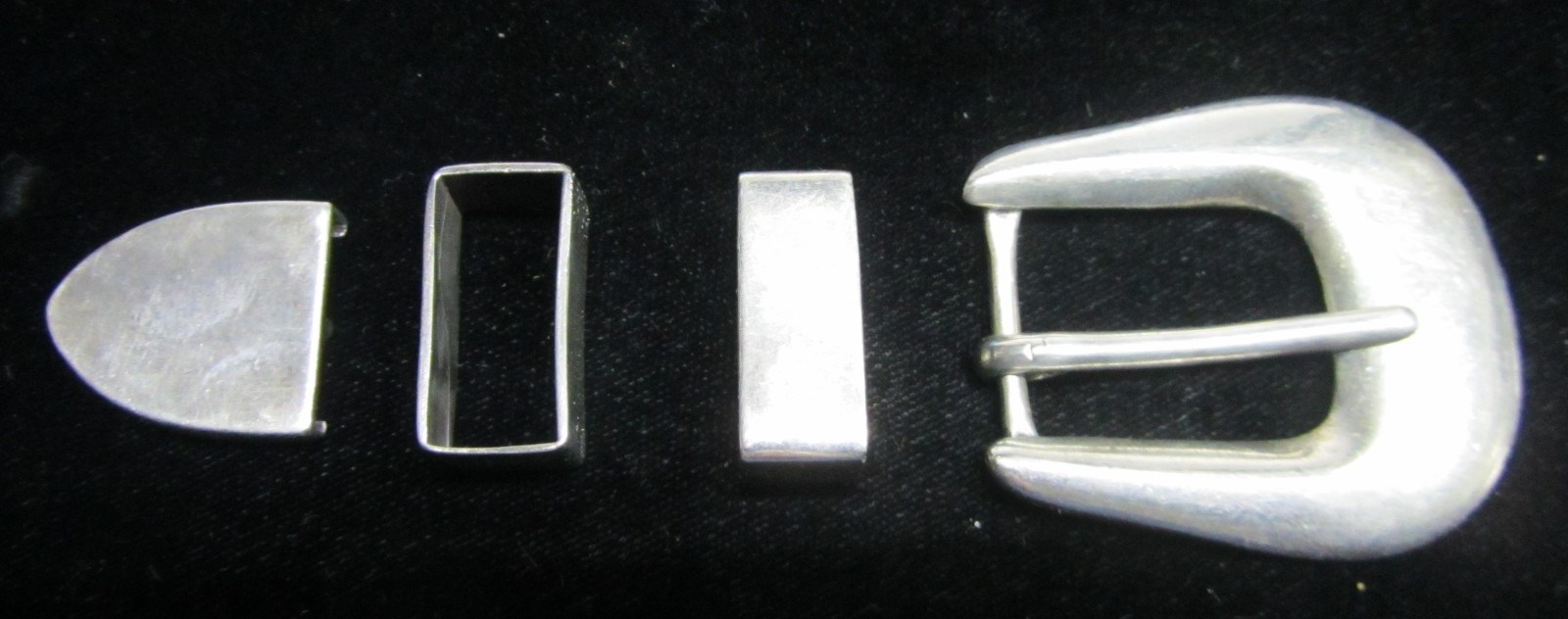 VINTAGE JR LTD SANTA FE .925 STERLING SILVER BELT BUCKLE W LOOPS AND BELT TIP