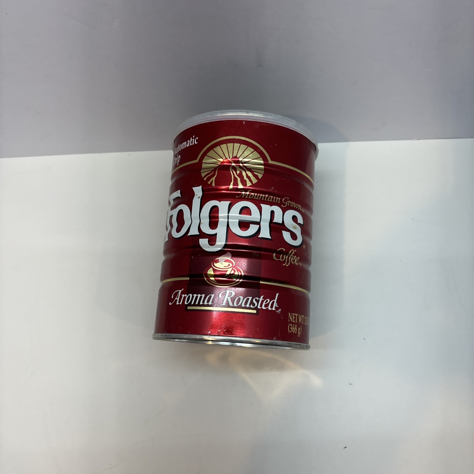 VTG Folgers Coffee Can 13 Oz. w/ Lid Aroma Roasted for All Coffee Makers. #126 VTG Folgers Coffee Can 13 Oz. w/ Lid Aroma Roasted for All Coffee Makers. #126