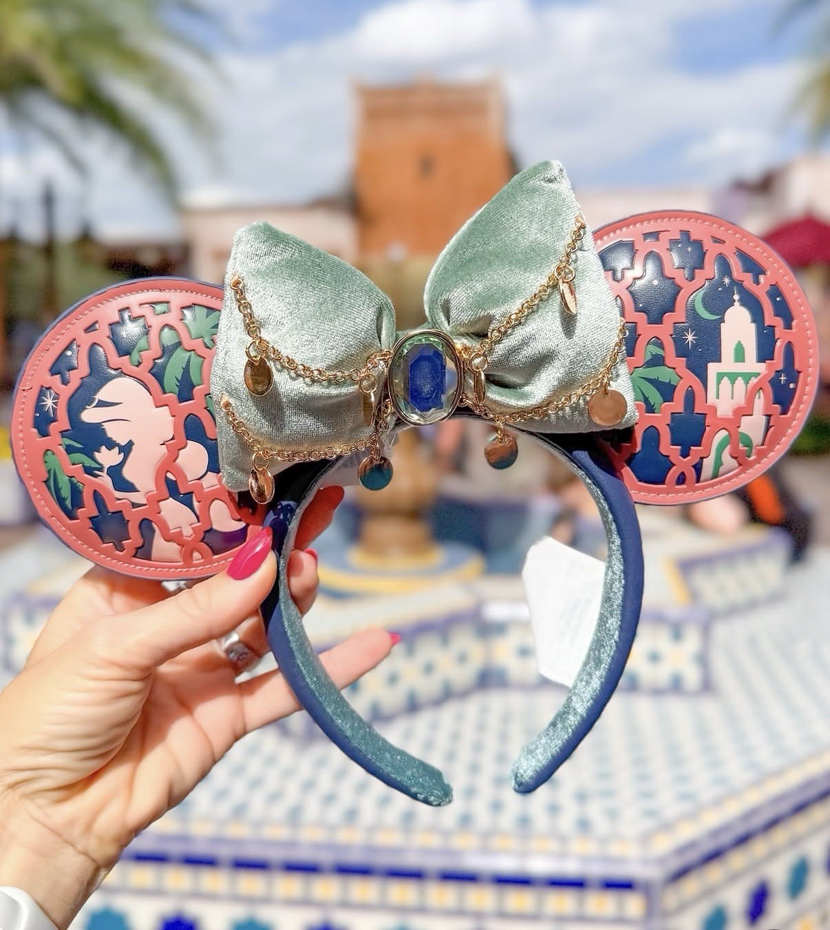 Disney Parks 2026 Aladdin Princess Jasmine Mickey Minnie Ear Headband New