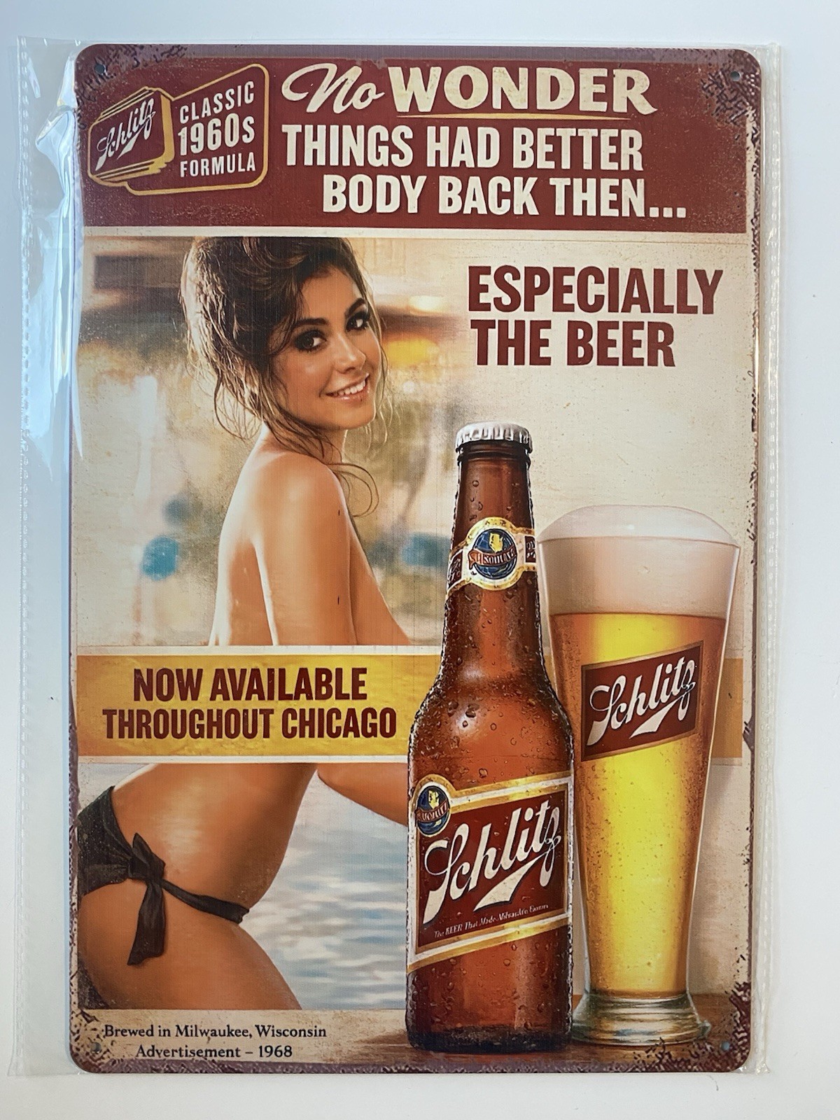 Schlitz Beer Malt Liquor Metal Sign - Classic 1960’s Formula