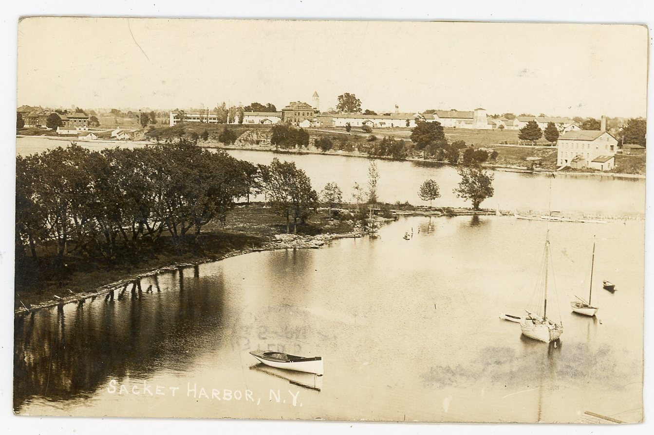 RPPC NY Sackets Harbor Small Boats Anchored RPPC NY Sackets Harbor Small Boats Anchored