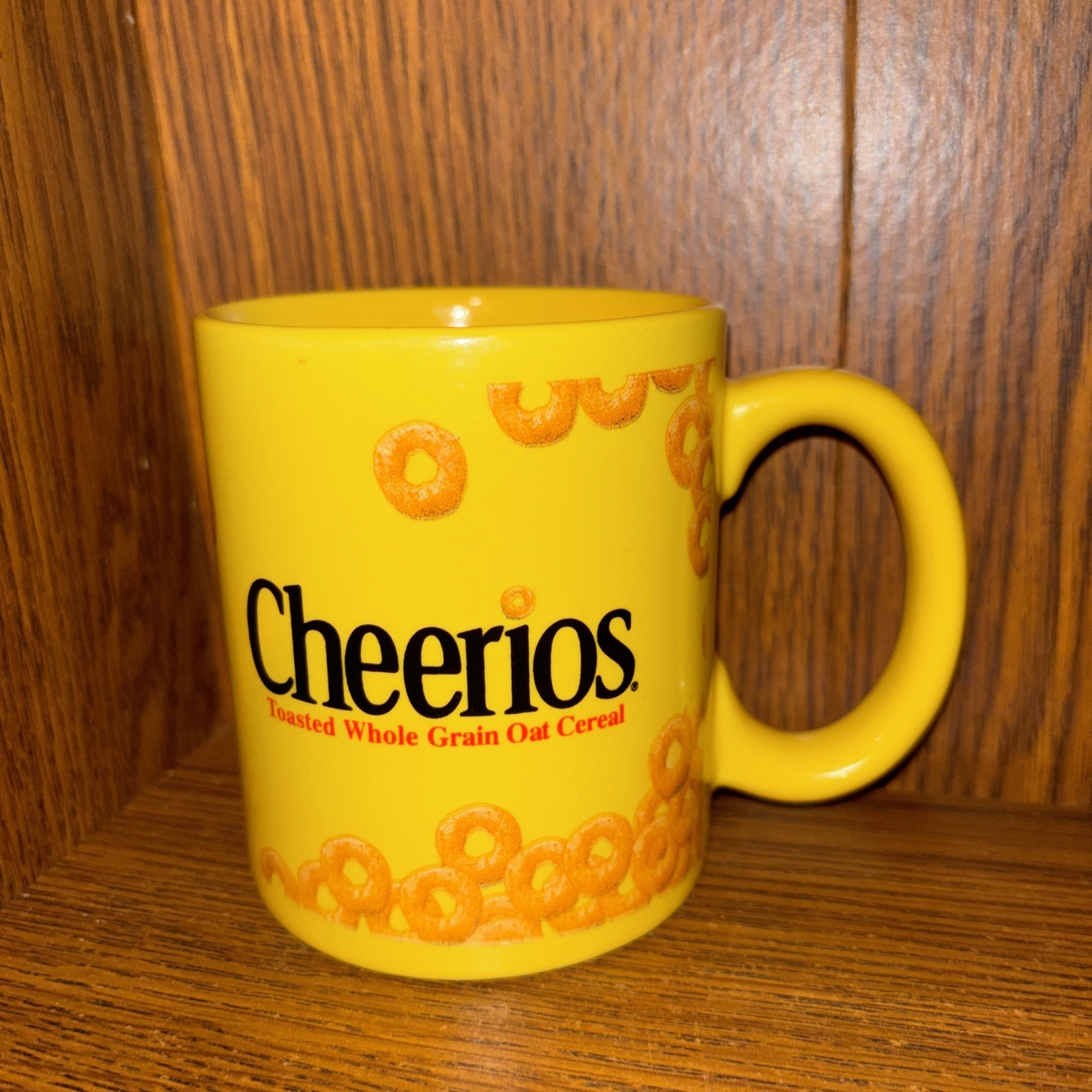 Y2K Vintage Cheerios Cereal AOP Yellow Coffee Mug