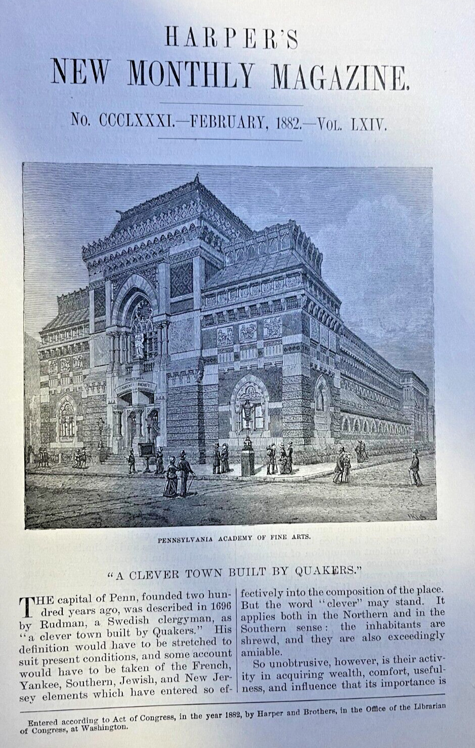 1882 Philadelphia Pennsylvania Academy of Fine Arts Second Street Market 1882 Philadelphia Pennsylvania Academy of Fine Arts Second Street Market