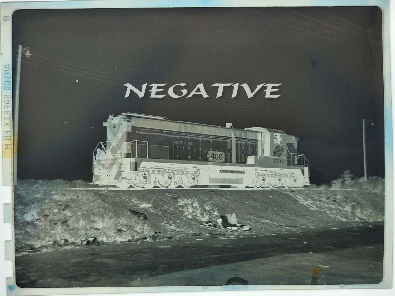 1948 CHICAGO & NORTHWESTERN RR LOCOMOTIVE #1504 PHOTO NEGATIVE 1948 CHICAGO & NORTHWESTERN RR LOCOMOTIVE #1504 PHOTO NEGATIVE