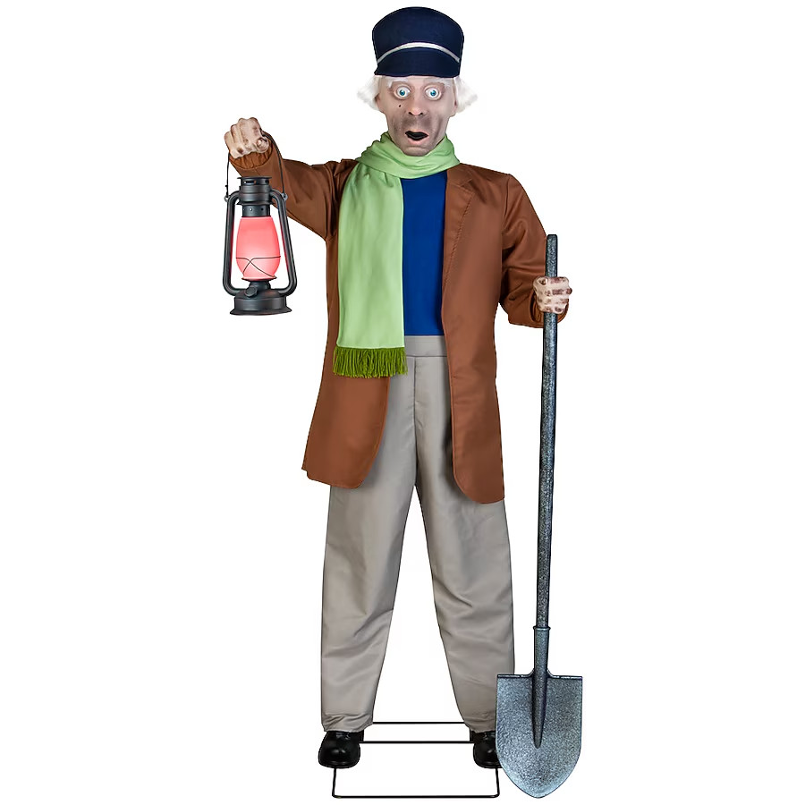 Life Size Disney Haunted Mansion 6-ft Lighted Animatronic Caretaker Grave Keeper