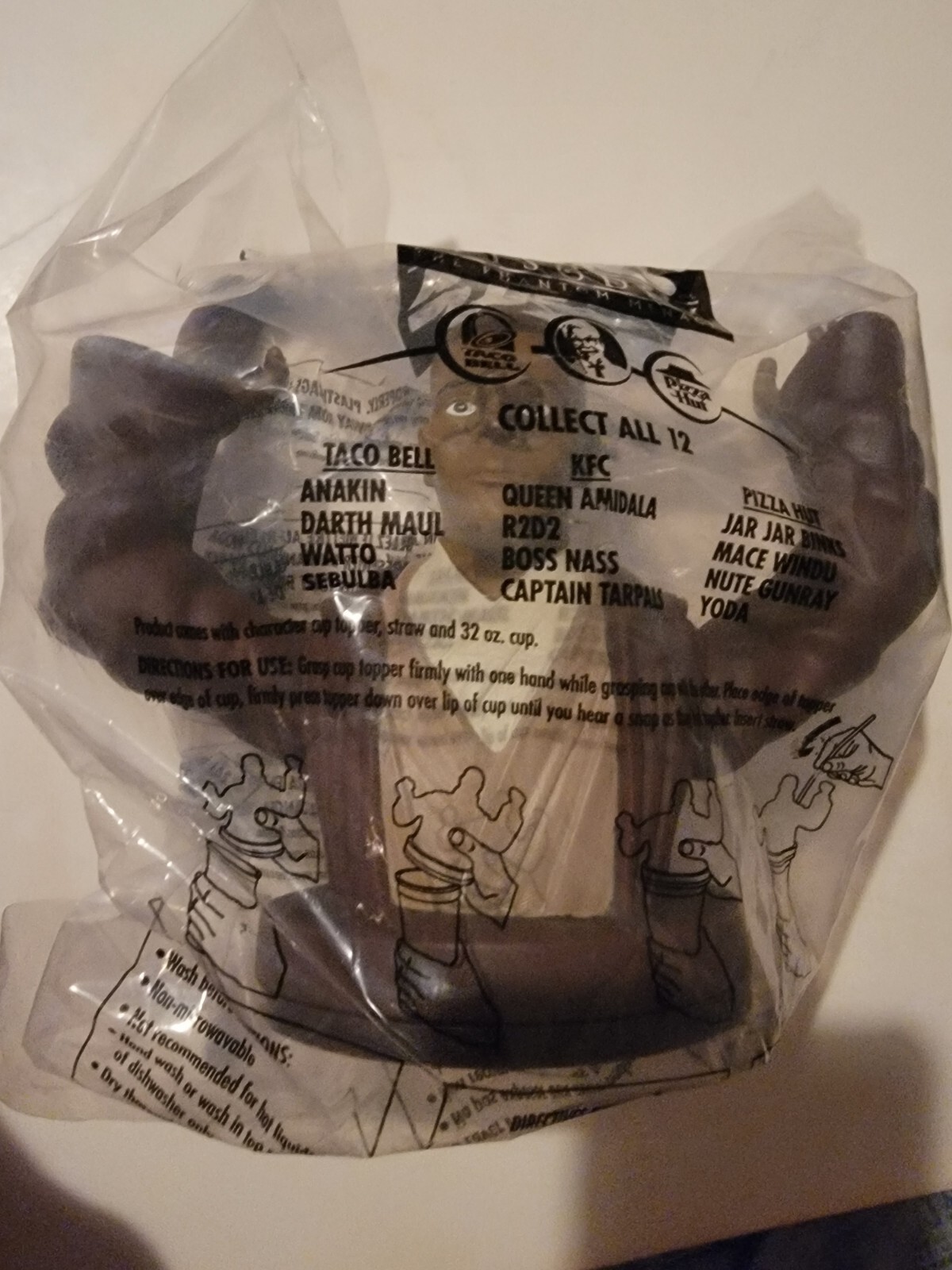Star Wars Episode 1 Cup Only KFC Taco Bell Pizza Hut 1999 Vintage Topper Sealed