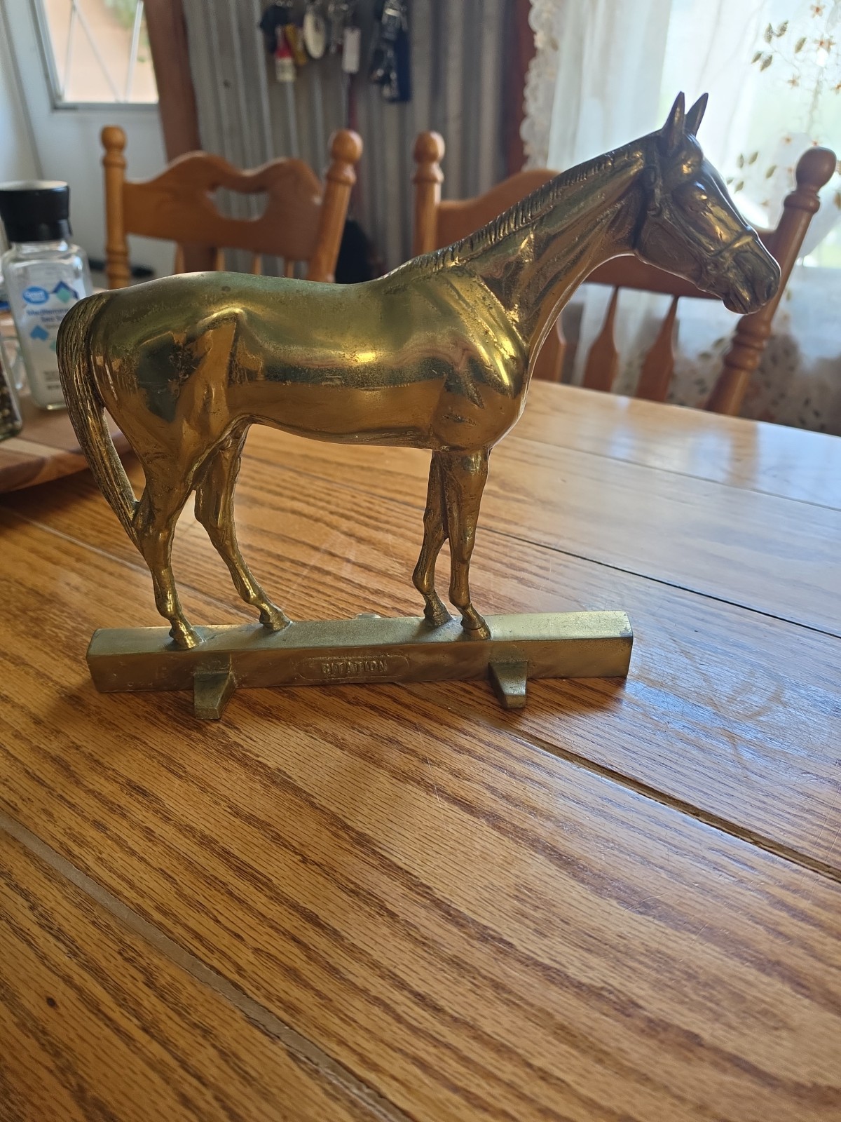1949 Virginia Metalcrafters Solid Brass Horse Doorstop CITATION HORSE