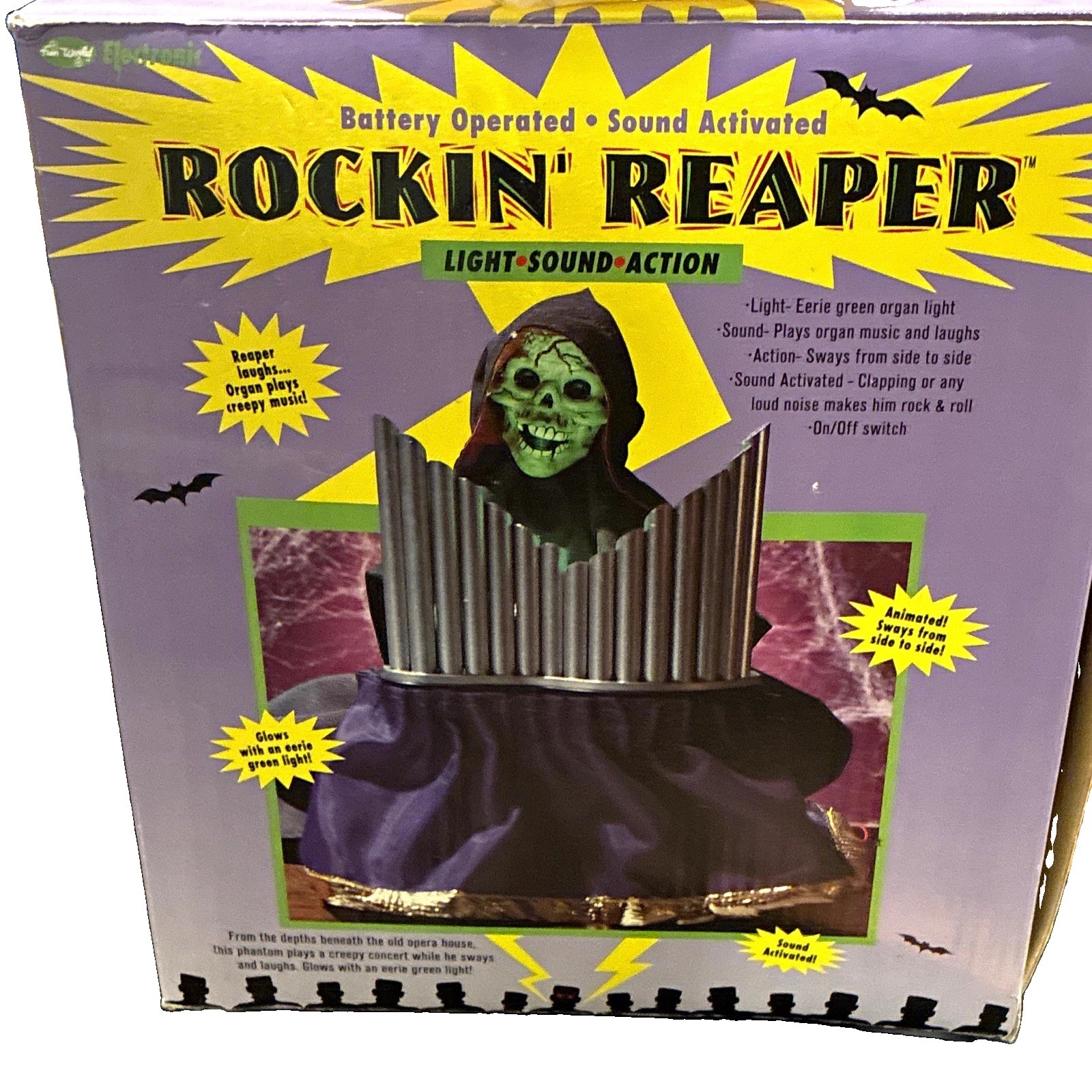Gemmy Rockin\' Reaper Animated Prop Battery Operated Sound Activated Halloween