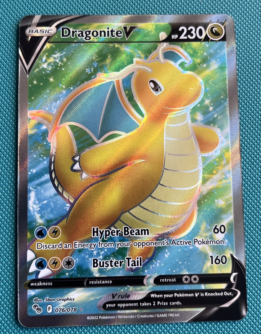 Pokémon TCG Dragonite V 076/078 - Full Art Ultra Rare Pokémon GO - NM Pokémon TCG Dragonite V 076/078 - Full Art Ultra Rare Pokémon GO - NM