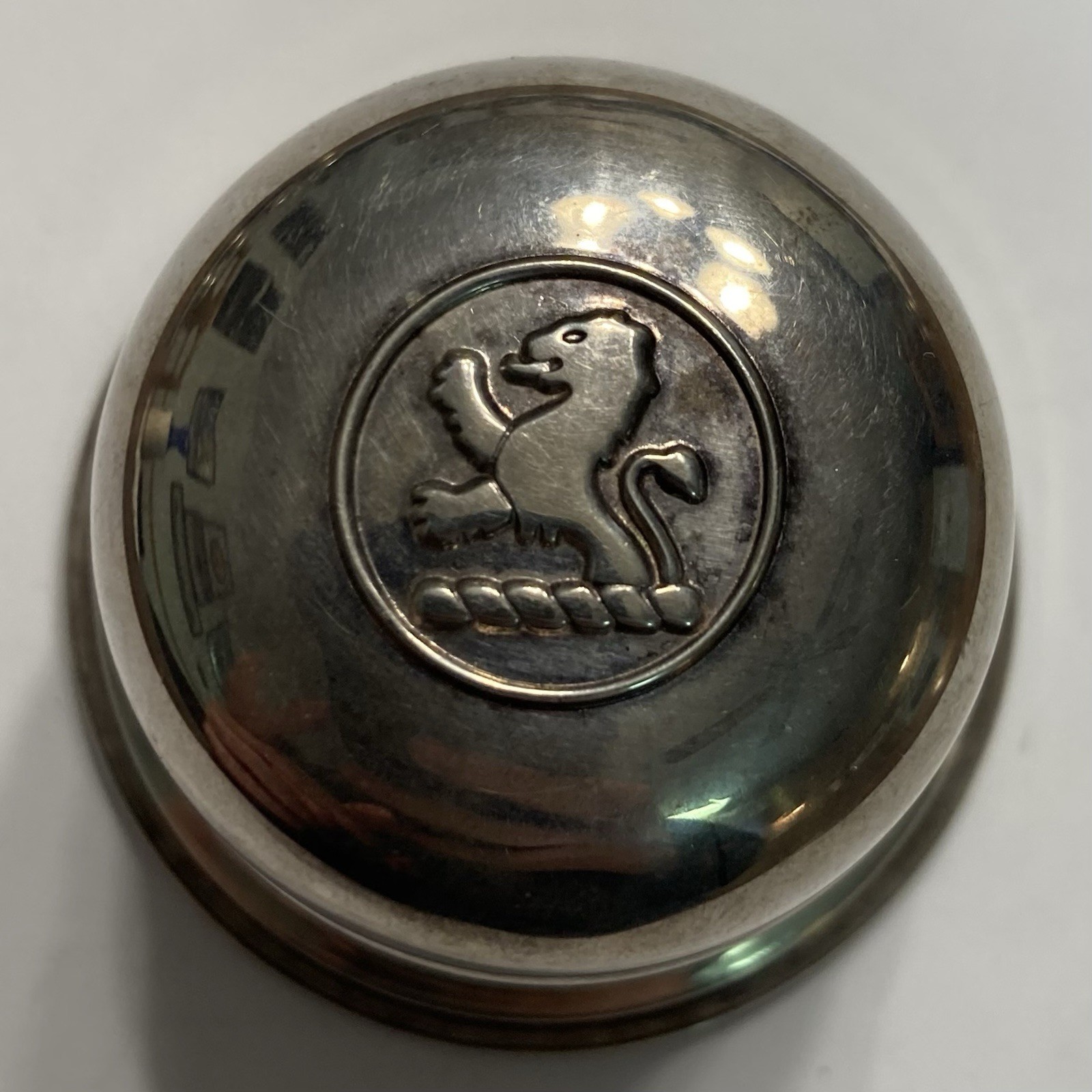 VINTAGE BIRKS SILVERPLATED DOMED RING BOX BLACK VELVET LION LOGO CANADA SINGLE 1