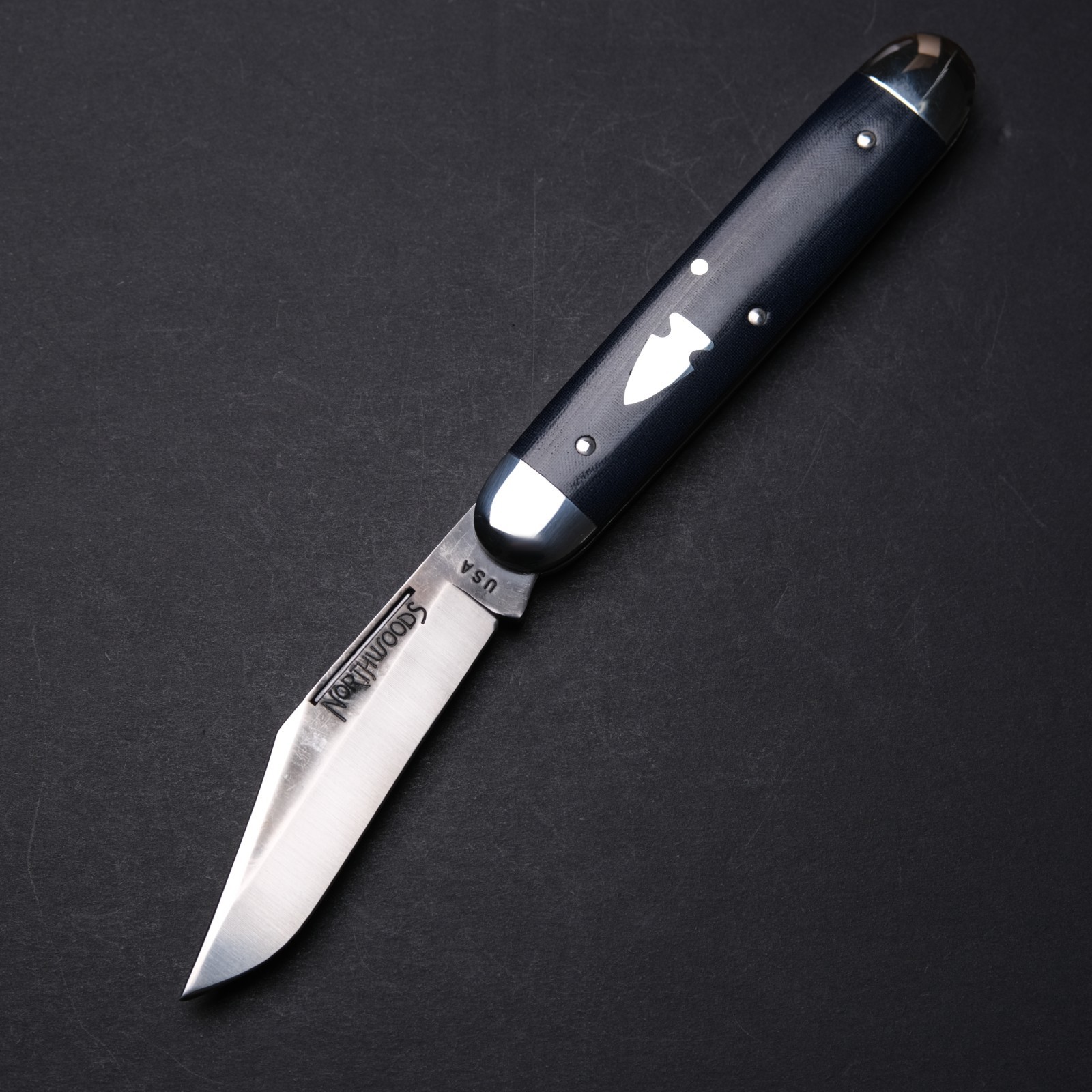 Northwoods Knives GEC Forest Jack - Clip Point / Blue Linen Micarta