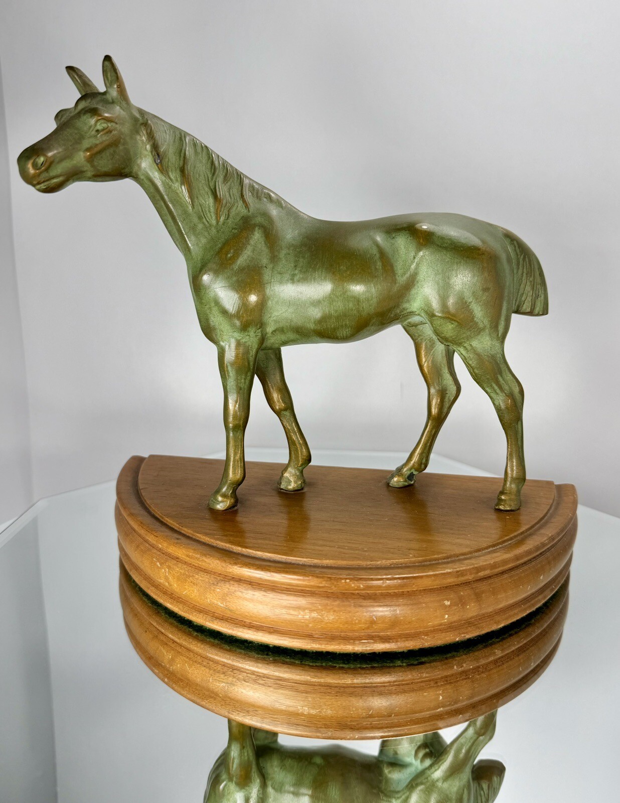 Vintage Heavy Detailed Metal Standing Horse Bookend Figurine Statue w/Base 7.5 Vintage Heavy Detailed Metal Standing Horse Bookend Figurine Statue w/Base 7.5