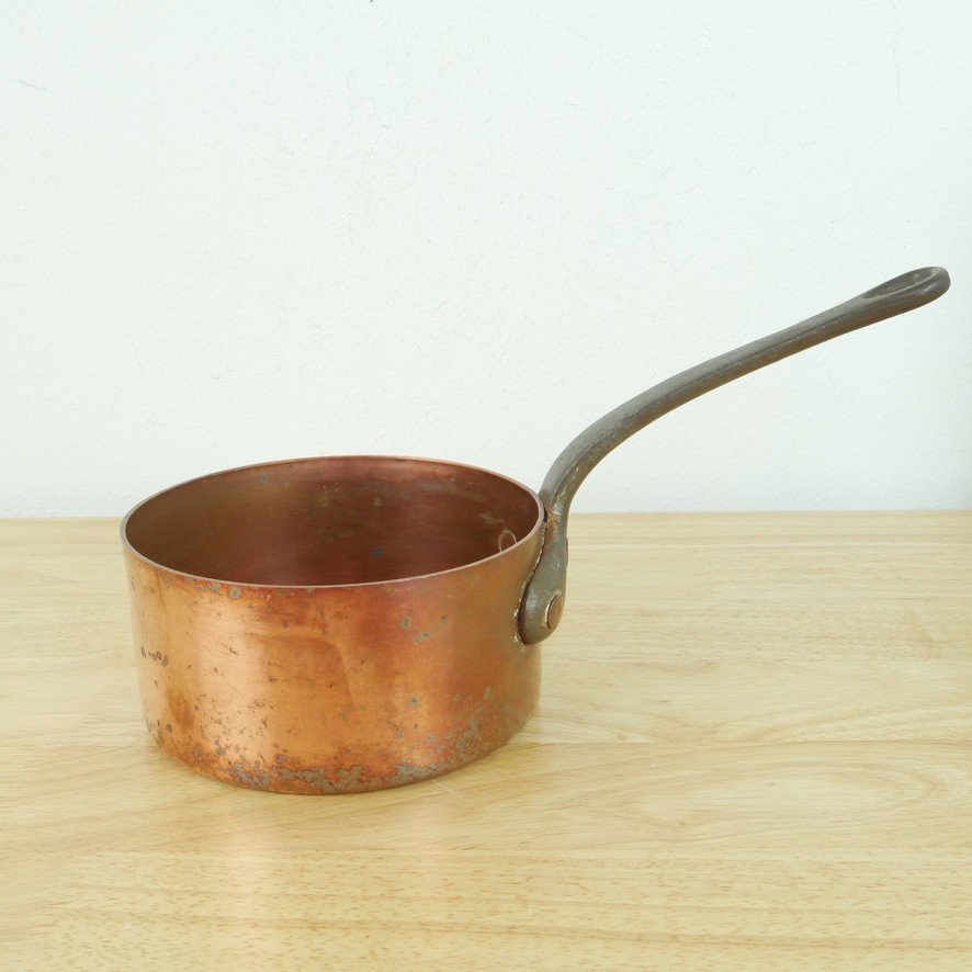Antique Copper Pot with Handle Saucepan Handmade Rustic Primitive Patina 1lb12oz Antique Copper Pot with Handle Saucepan Handmade Rustic Primitive Patina 1lb12oz