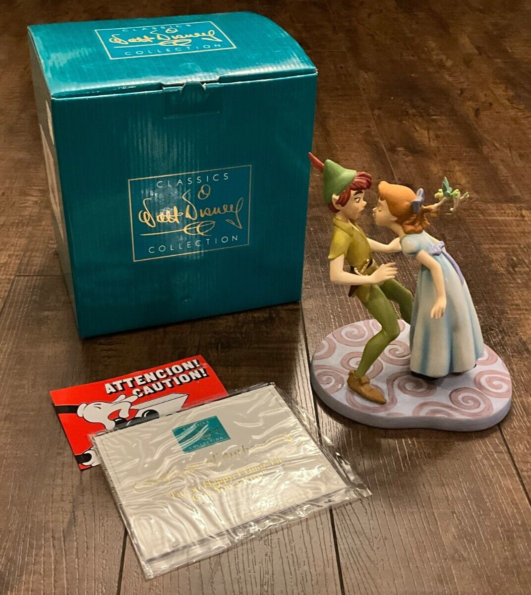 WALT DISNEY WDCC I’M SO HAPPY I THINK I’LL GIVE YOU A KISS PETER PAN, BOX/COA .