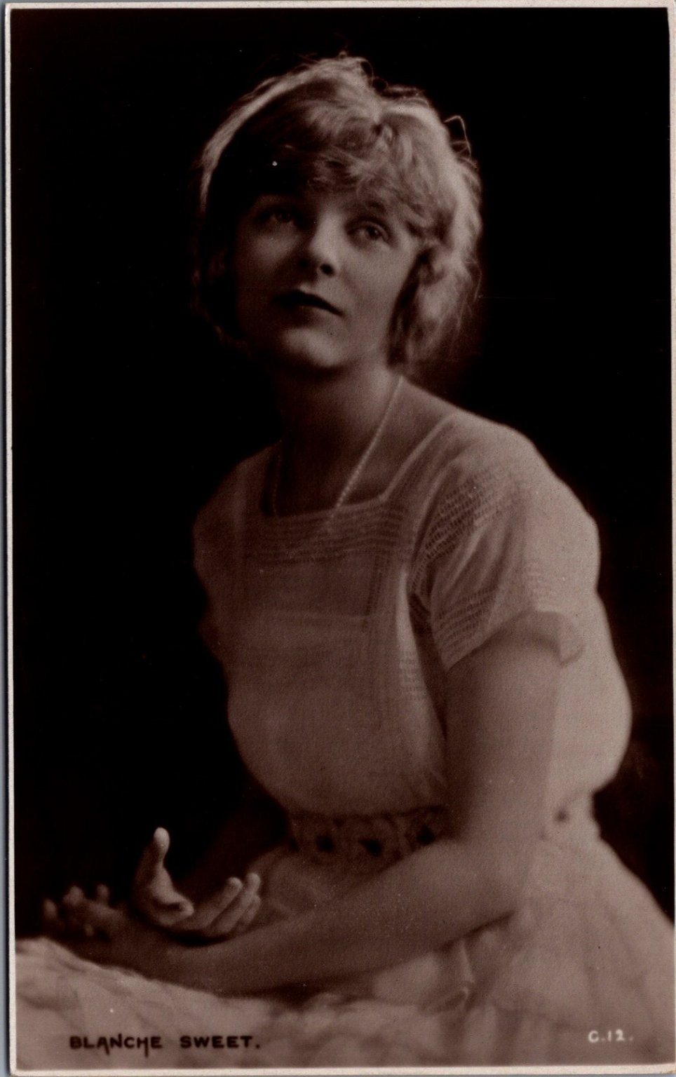 Blanche Sweet Silent Film Star RPPC Photochrom London Postcard C.12