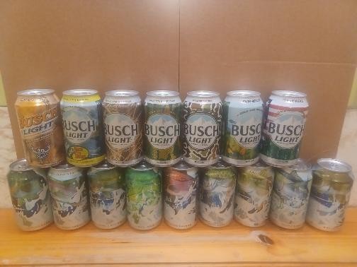 Busch Light 16 Limited Edition Empty Beer Cans Fall, Fish, Camo etc