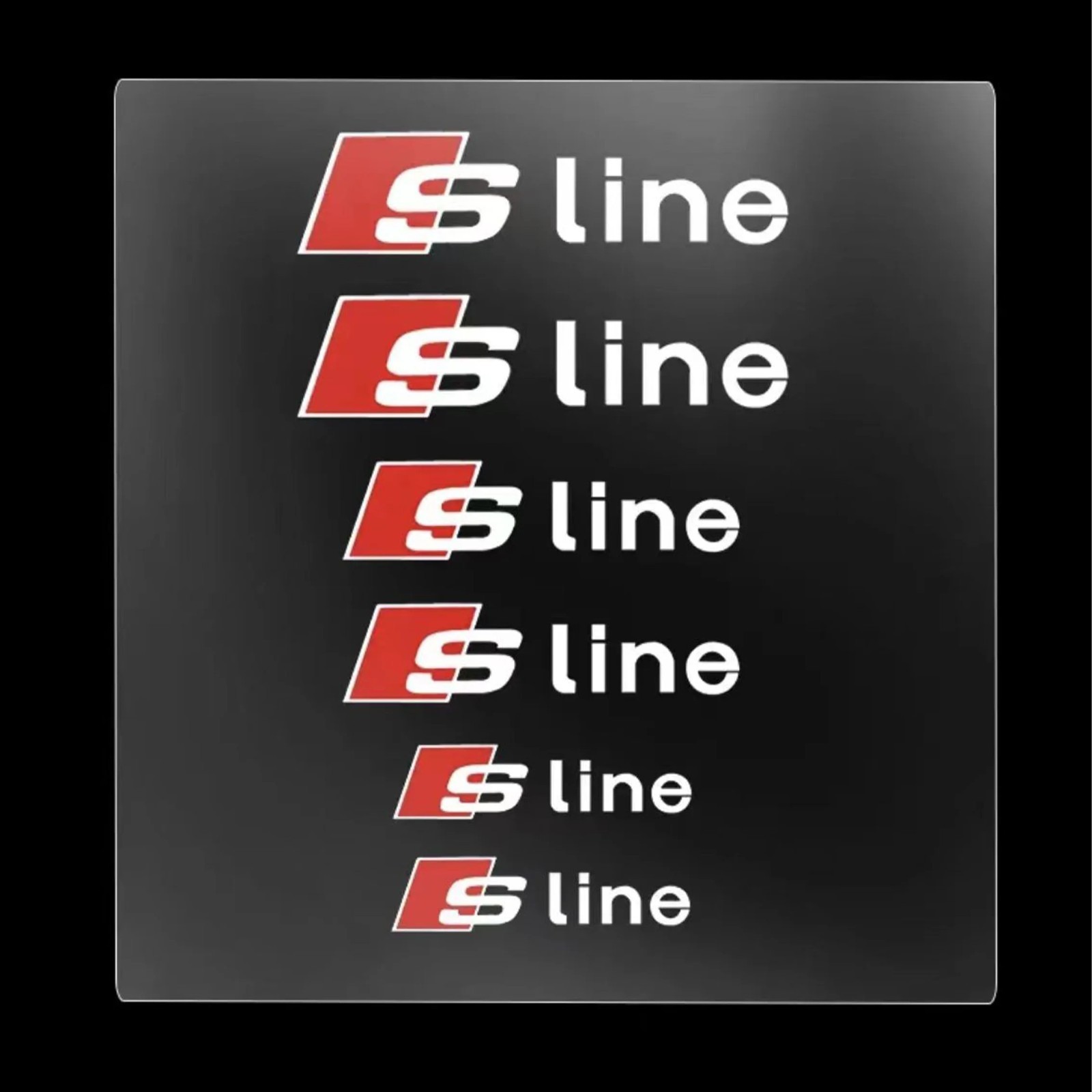6Pcs Car Brake Caliper Stickers for Audi Sport S Line Logo Wheel Tire Decals
