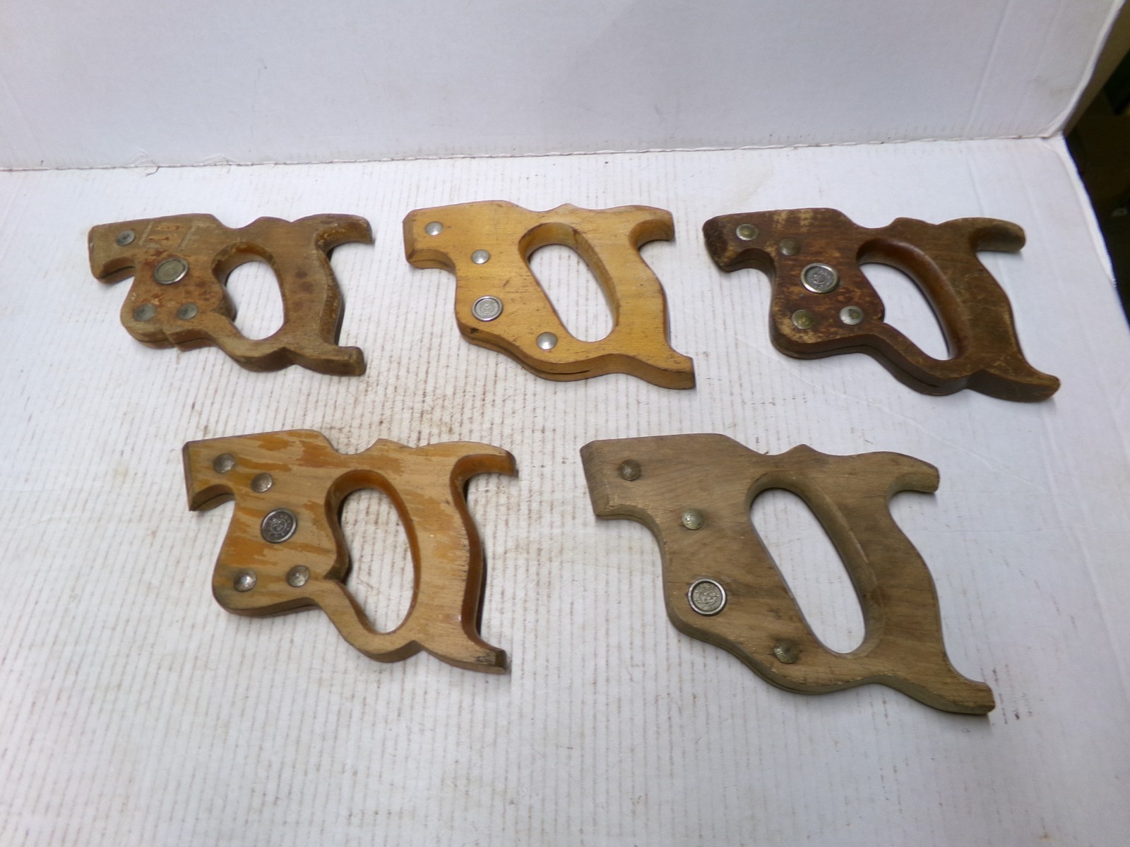 Disston Hand Saw Handle Lot of 5 Vintage Woodworking Tool