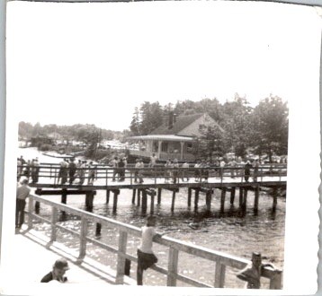 1940s Wolfeborough Harbour Lake Winnipesaukee Pier Pavilion Photograph 1940s Wolfeborough Harbour Lake Winnipesaukee Pier Pavilion Photograph