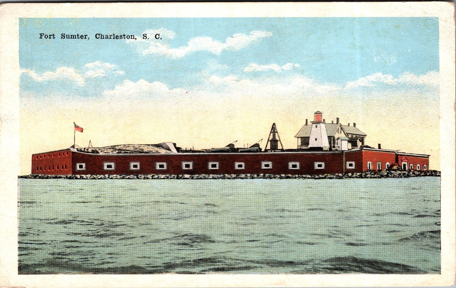1918 Fort Sumter Charleston SC Postcard Historic Harbor Landmark