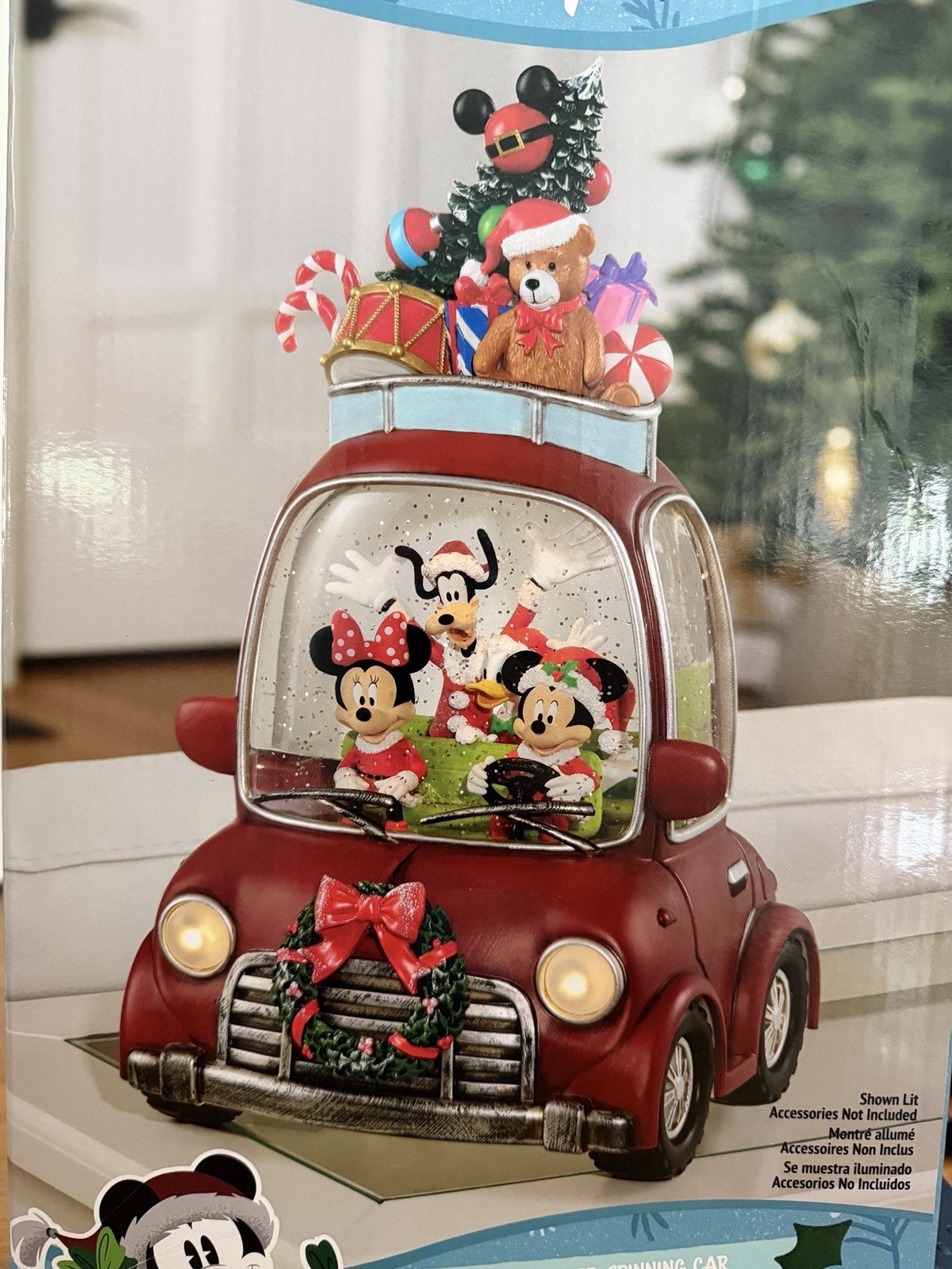 Disney Holiday Water Spinning Car Snow Globe Mickey Mouse Minnie Goofy Disney Holiday Water Spinning Car Snow Globe Mickey Mouse Minnie Goofy