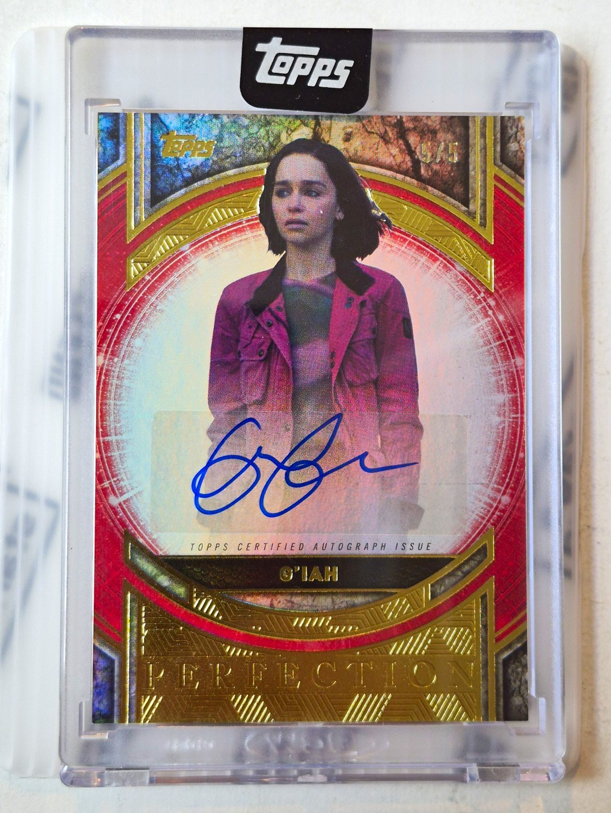 2025 Topps Marvel The Collector Marvel Perfection Auto Emilia Clarke MP-EC 5/5