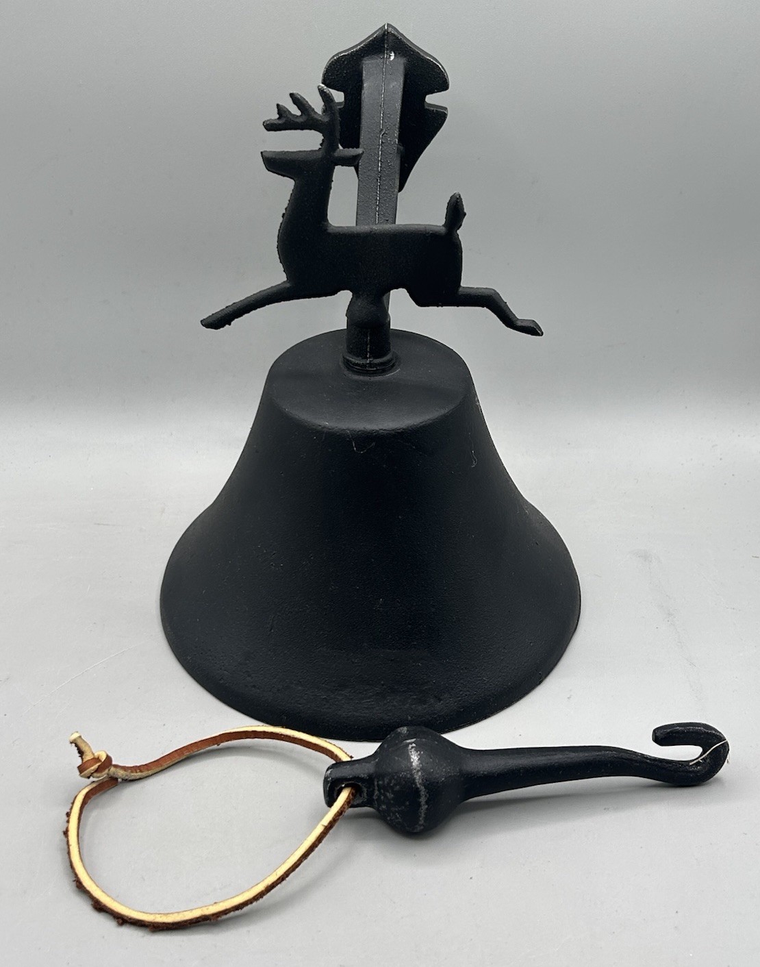 Rare Vintage Solid Brass John Deere Logo Outdoor Patio Bell Wall Mount Dinner
