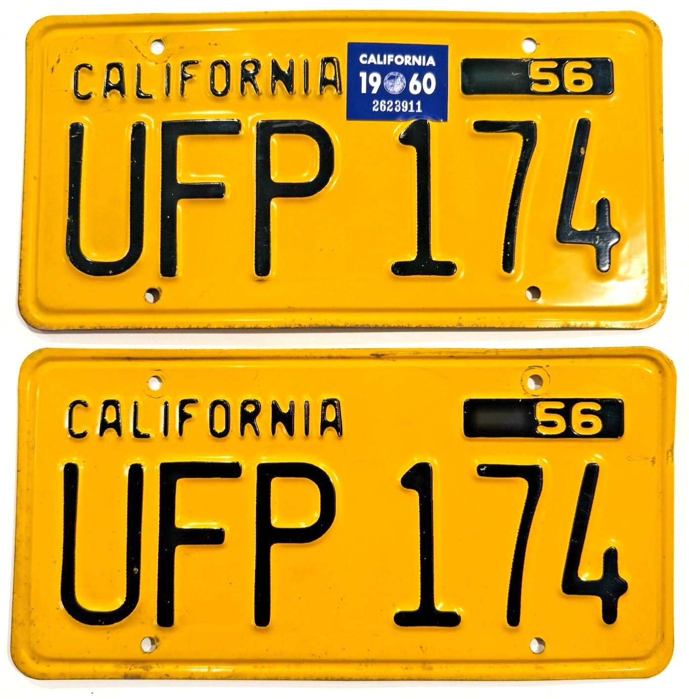 1956 California License Plates DMV Clear 1960 Chevrolet Impala 1960 validation