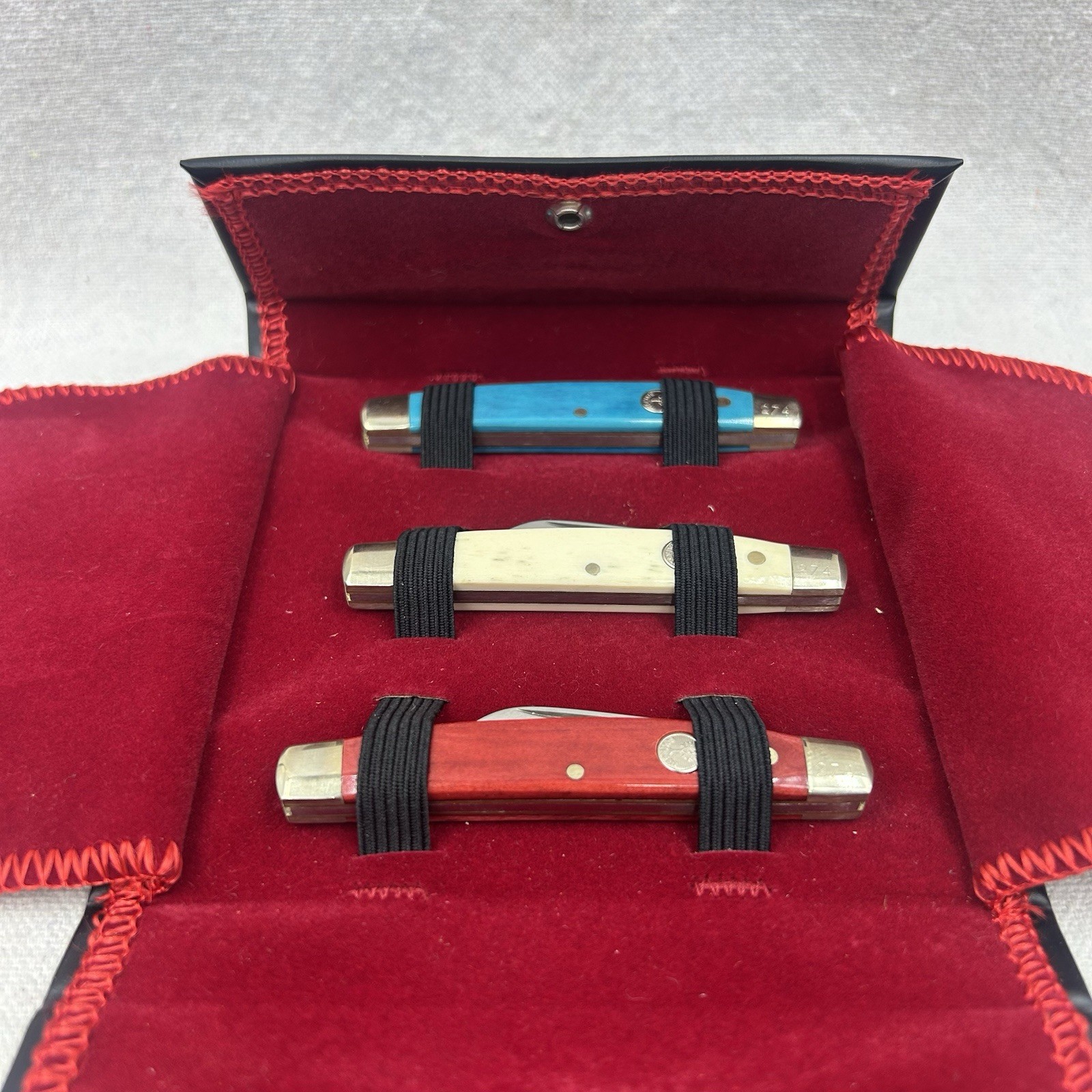 Boker  Old Glory -Red White & Blue Two Blade Half Congress Pocket Knife Set