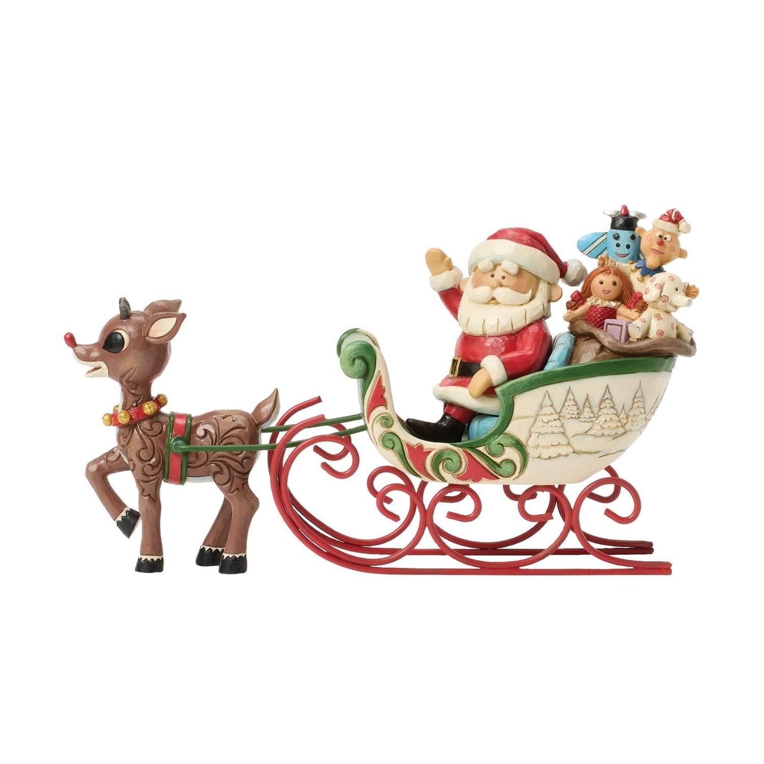 Jim Shore Rudolph Traditions RUDOLPH PULLING SANTA IN SLED FIGURINE 6017194 NEW