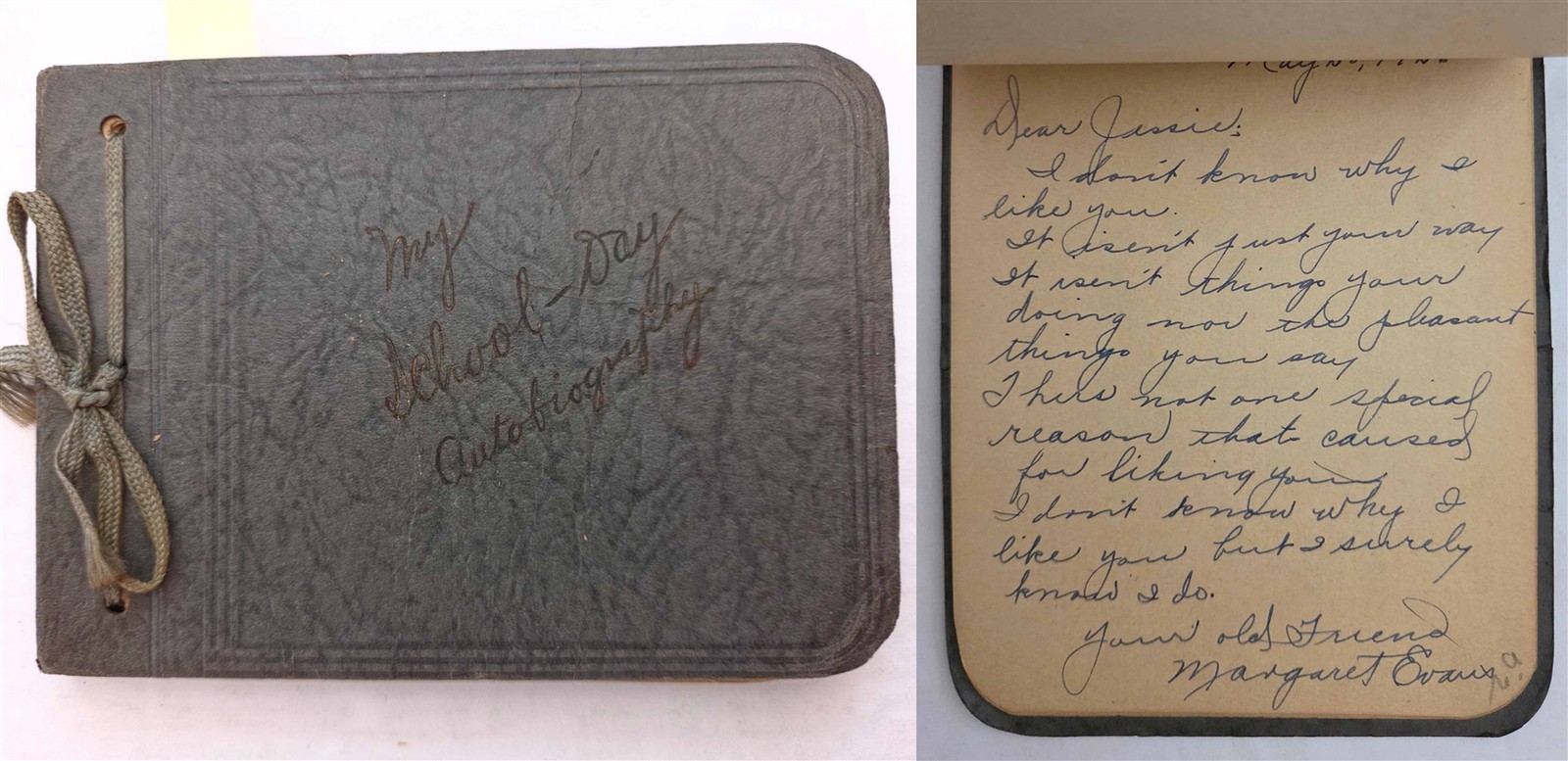 1925 antique AUTOGRAPH BOOK la junta co JESSIE KING school classmates genealogy