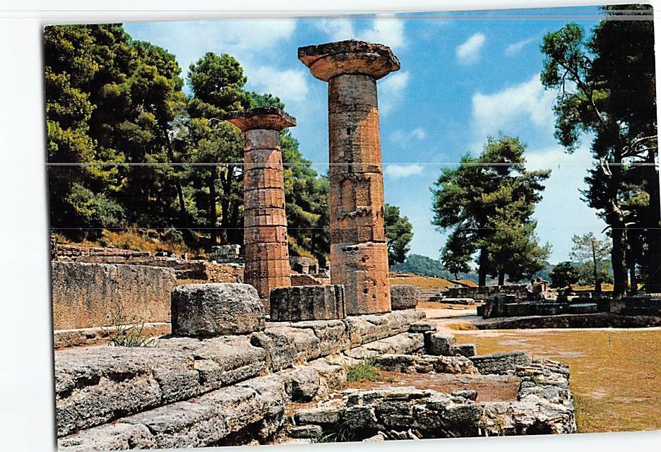 Postcard The Temple of Hera Olympia Greece