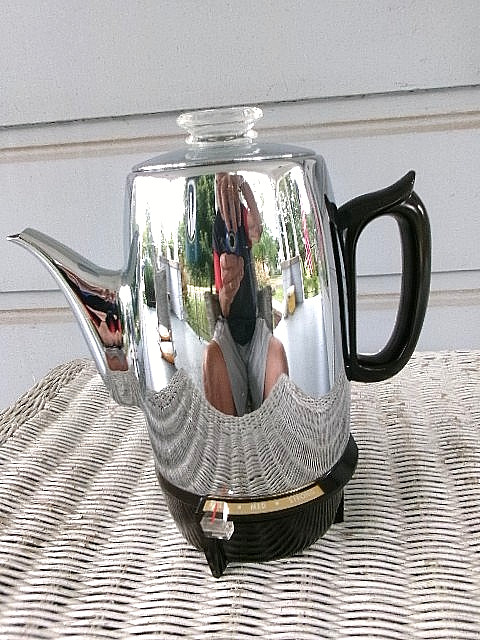 Vintage GE Coffee Percolator 15P31 Chrome Bakelite 9 cup Tested Complete