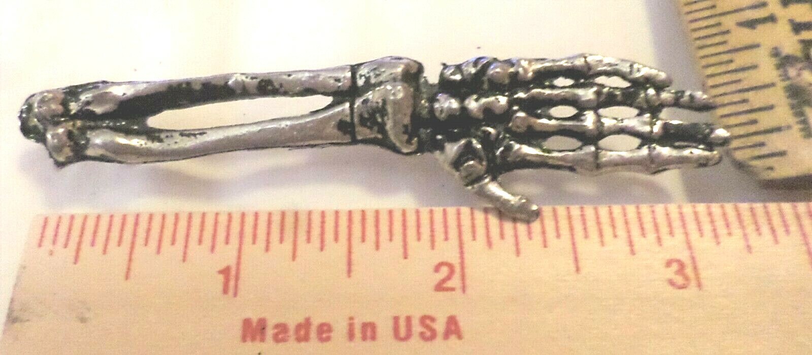 skeleton arm/hand pin vintage collectible old biker vest pinback skull bone