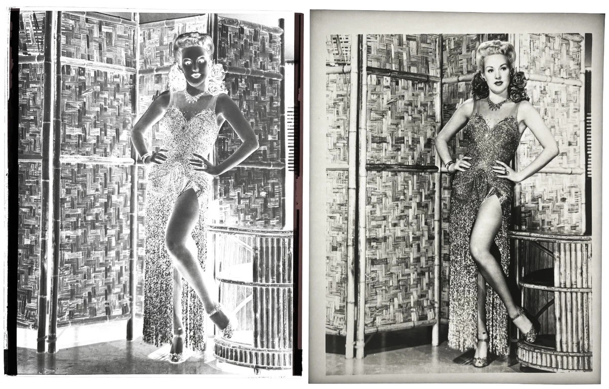 1943 Betty Grable WWII 20th Century Fox Frank Powolny 8x10 Negative + Photograph