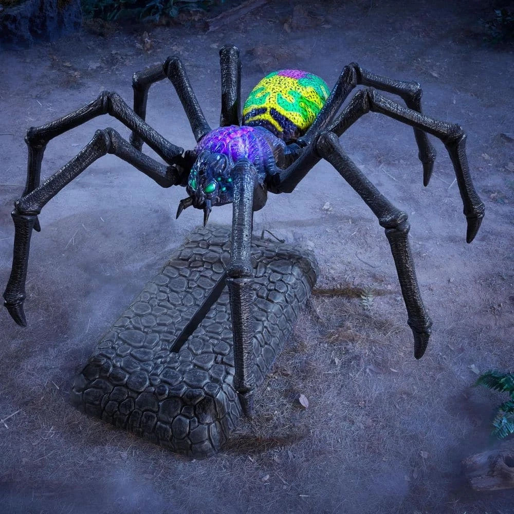 Creeping Spider 6 FT Wicked Woods Animated LED Halloween Decoration Rolling