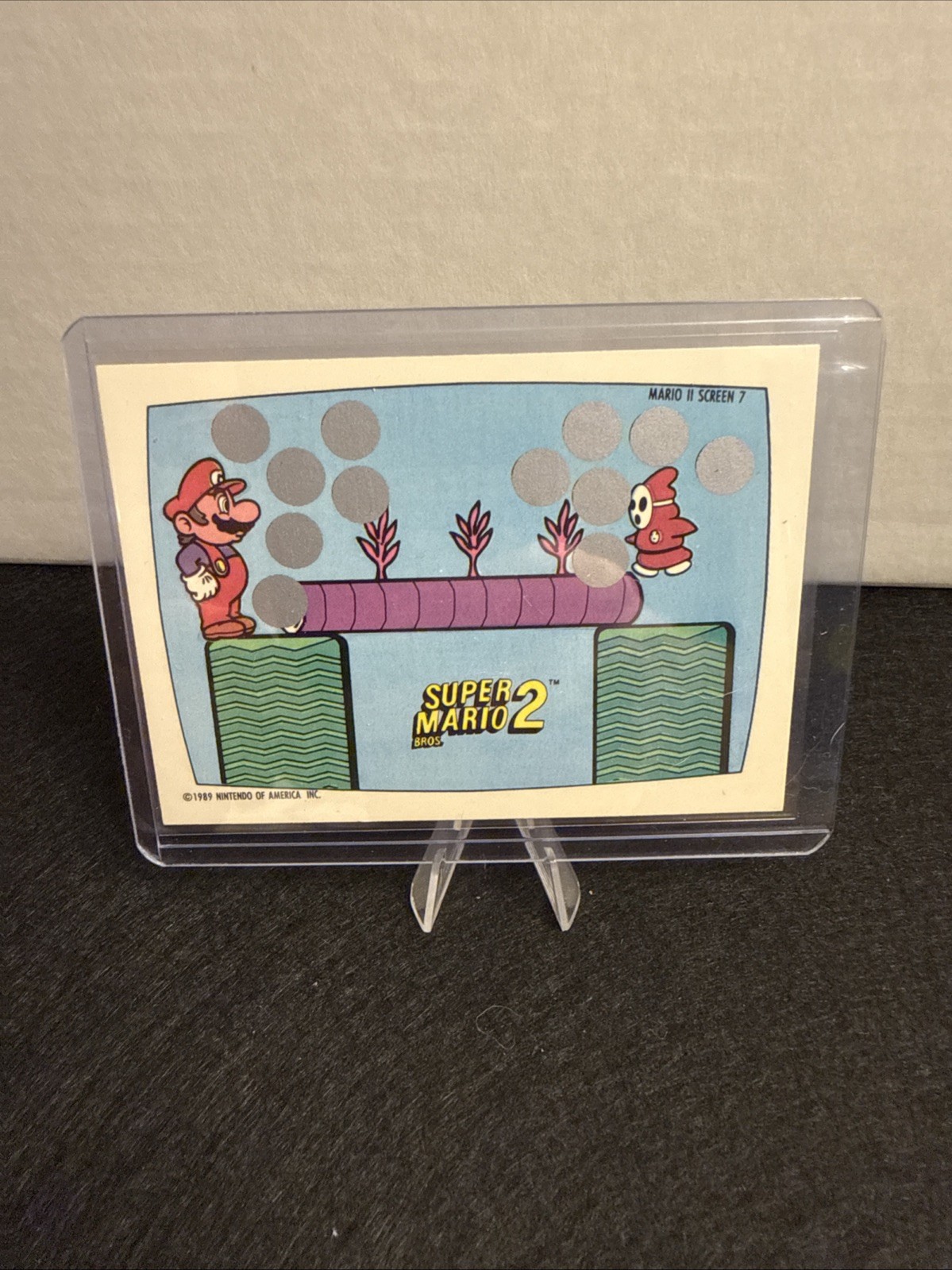 1989 Topps Nintendo Super Mario 2 II Trading Card Screen 7 Scratch Off SHY GUY 1989 Topps Nintendo Super Mario 2 II Trading Card Screen 7 Scratch Off SHY GUY