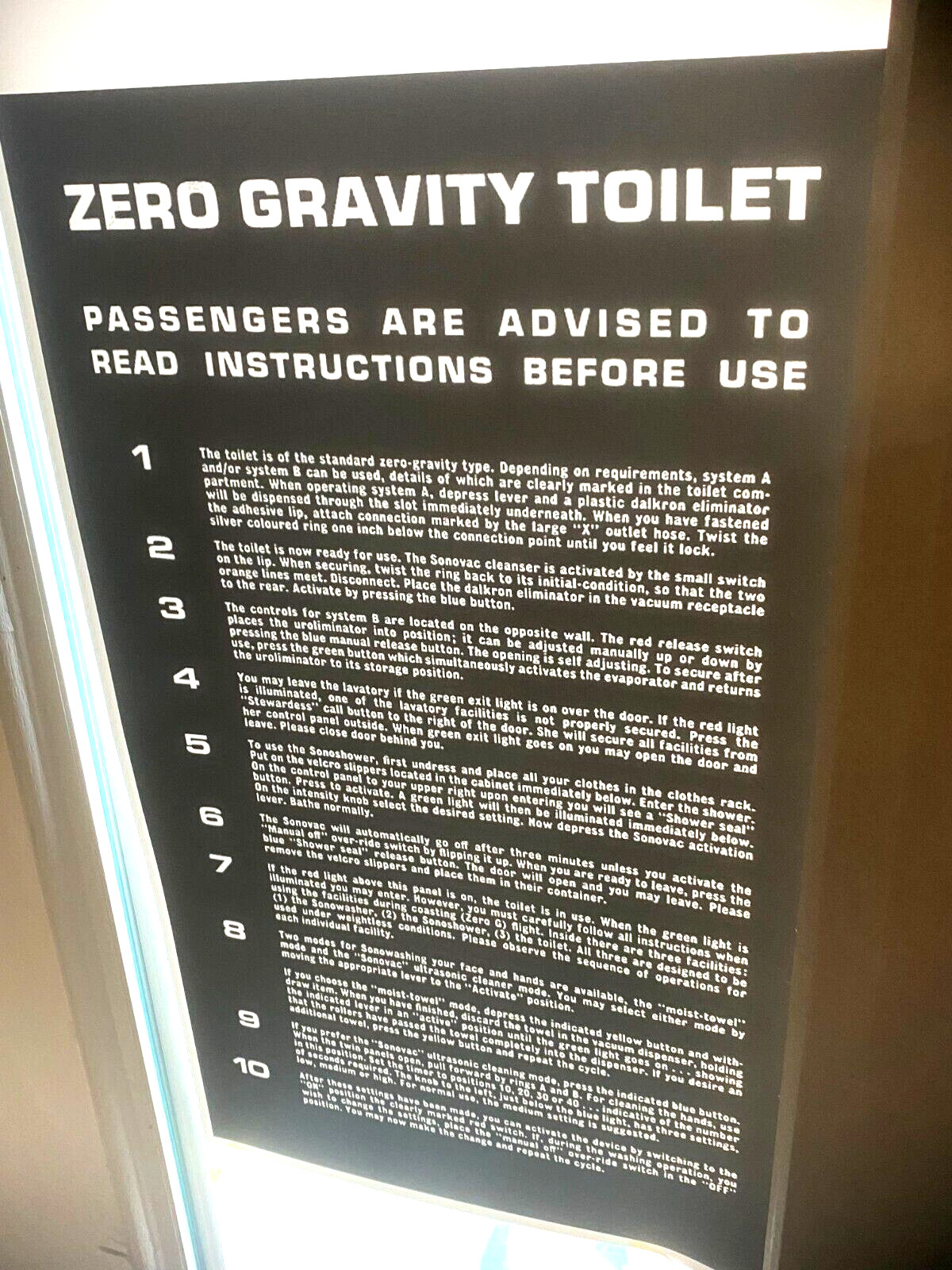 2001 a space odyssey hal-9000 gravity toilet  print Star prop  trek I WANT THAT