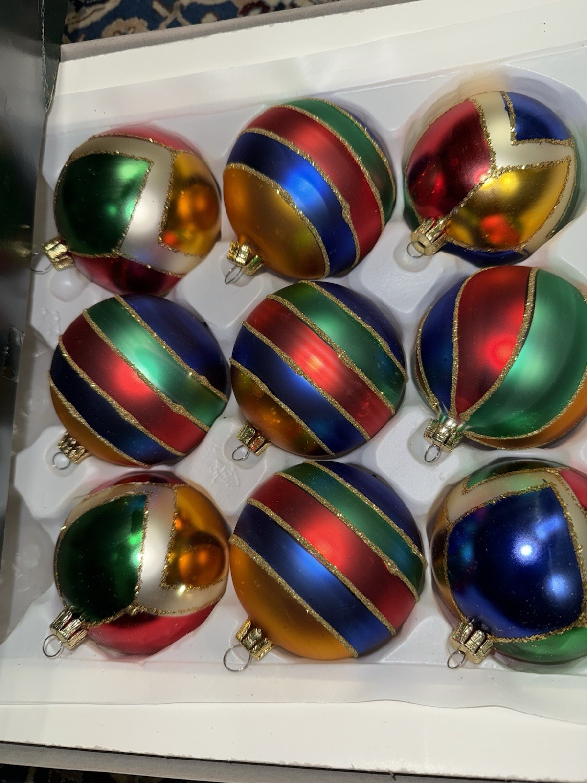 LOT (9) BOHEMIAN GLASS CHRISTMAS ORNAMENTS 3 LOT (9) BOHEMIAN GLASS CHRISTMAS ORNAMENTS 3