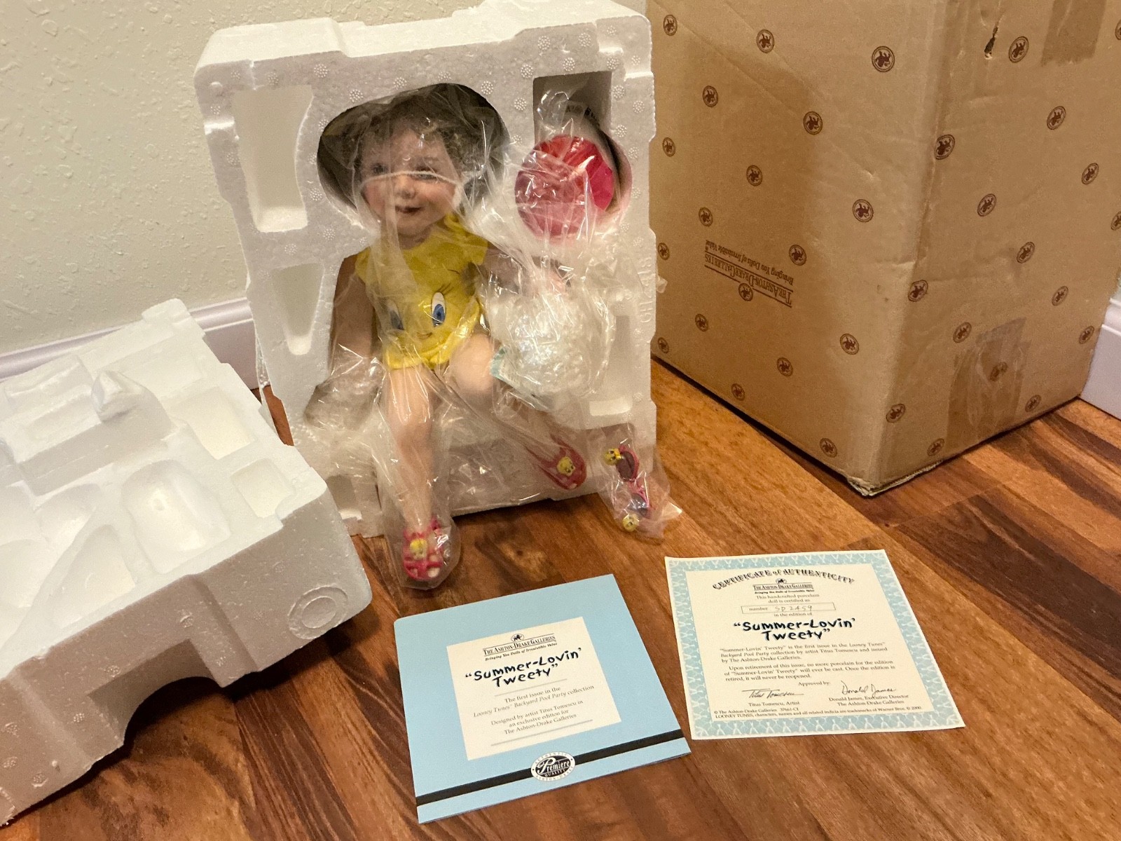 Vintage ASHTON DRAKE Galleries SUMMER LOVIN TWEETY bird porcelain doll handcraft