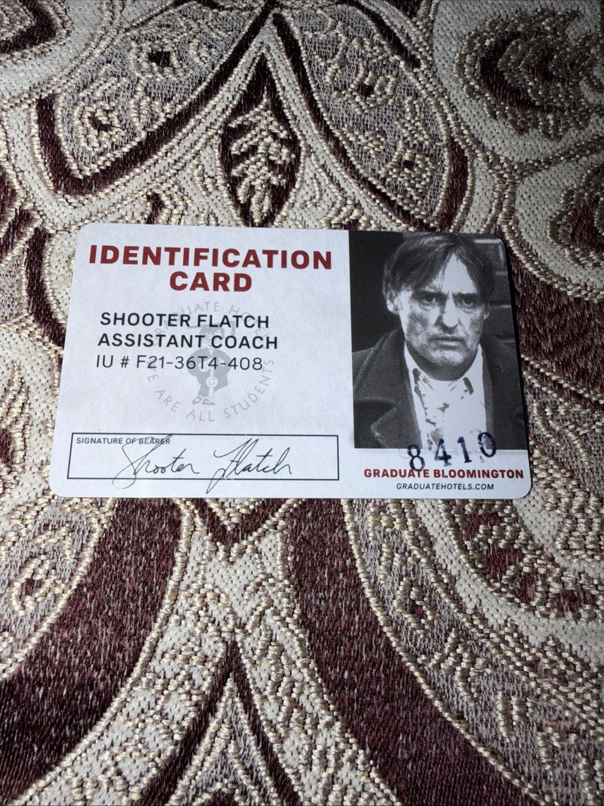 The Graduate Hotel Bloomington Indiana Key Card Hoosiers Movie Shooter Flatch