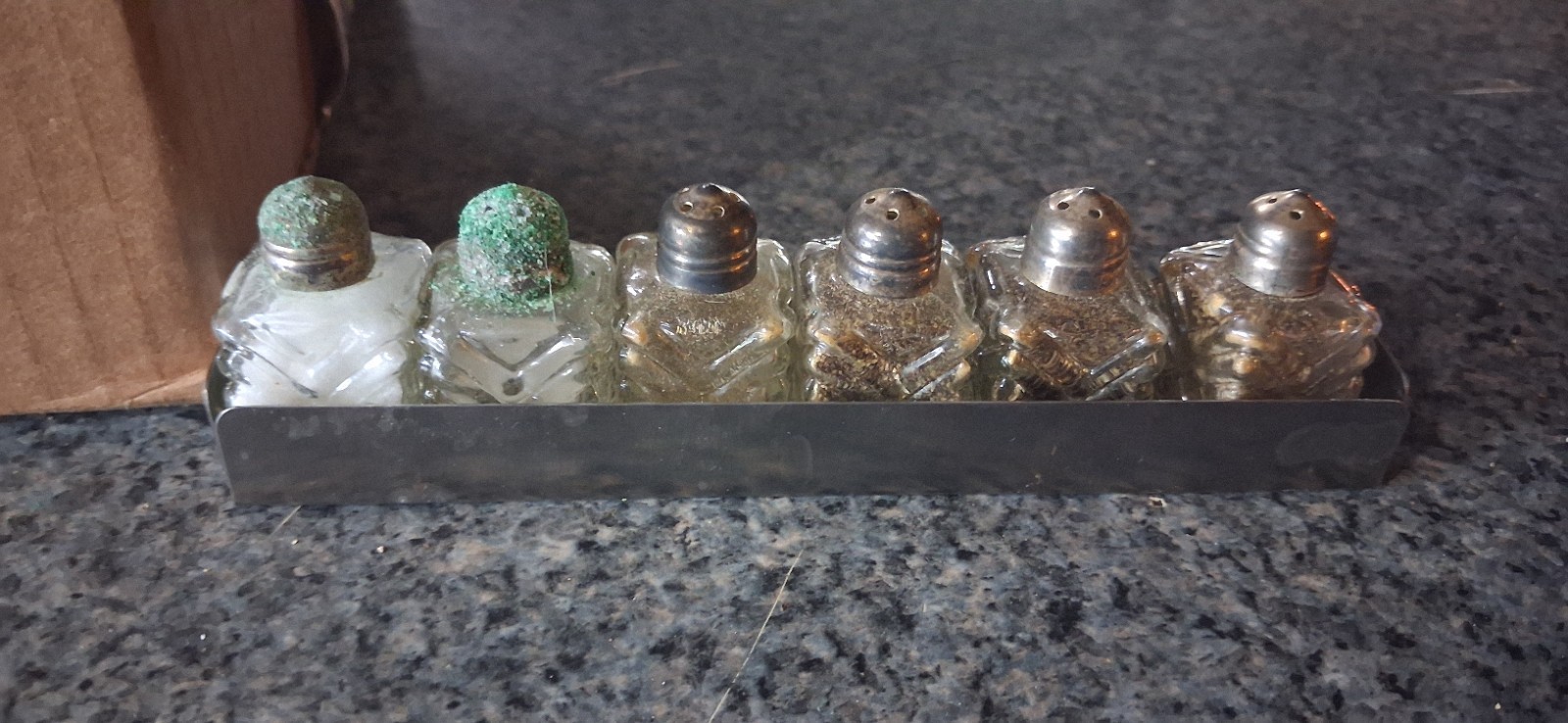 Leonard Japan Salt And Pepper Shakers Miniature Crystal Cut Glass 2\