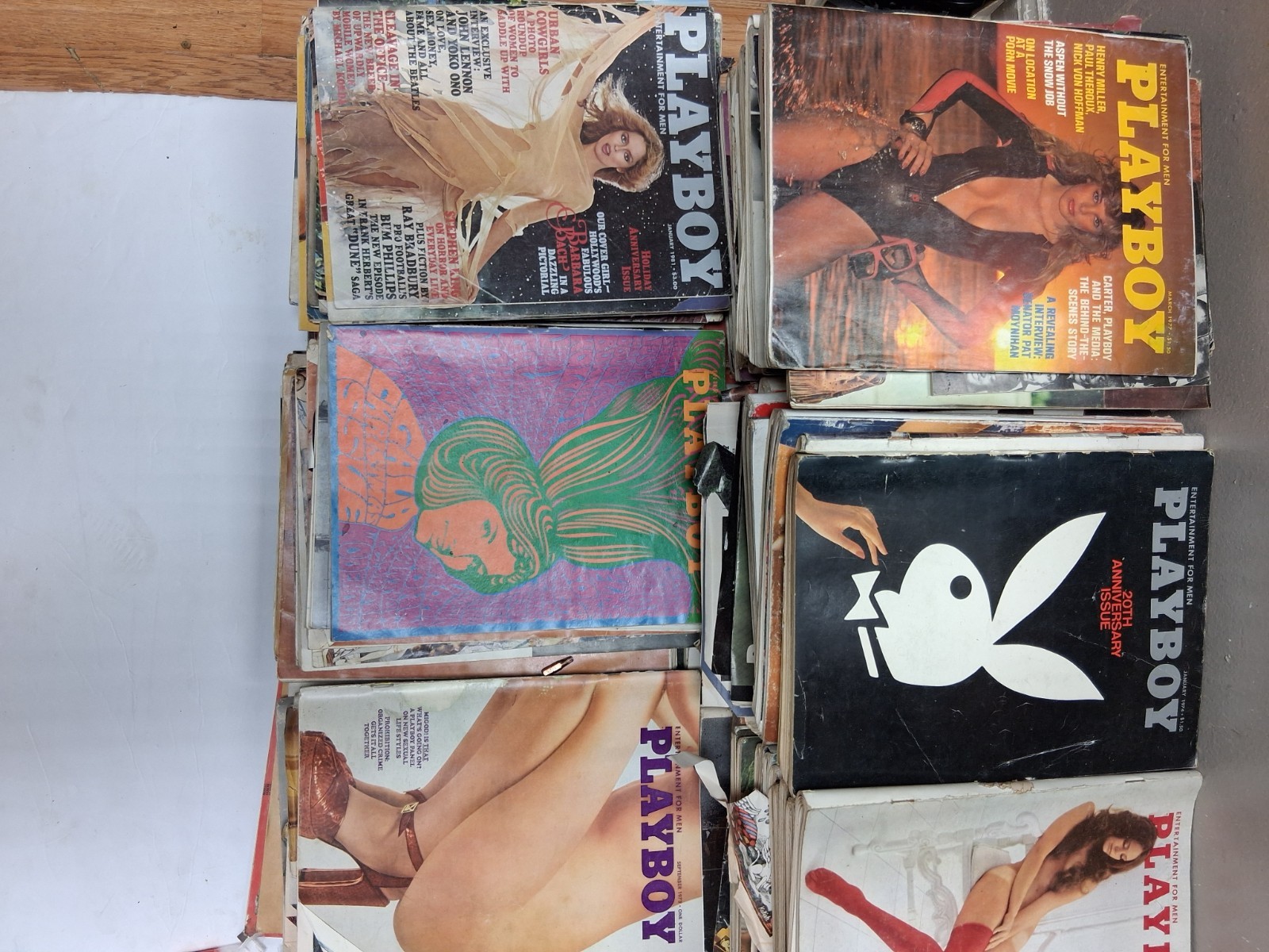 Playboy Magazine Lot 1960s-1980s Approx 125 Issues Vintage Auction Poor Conditio