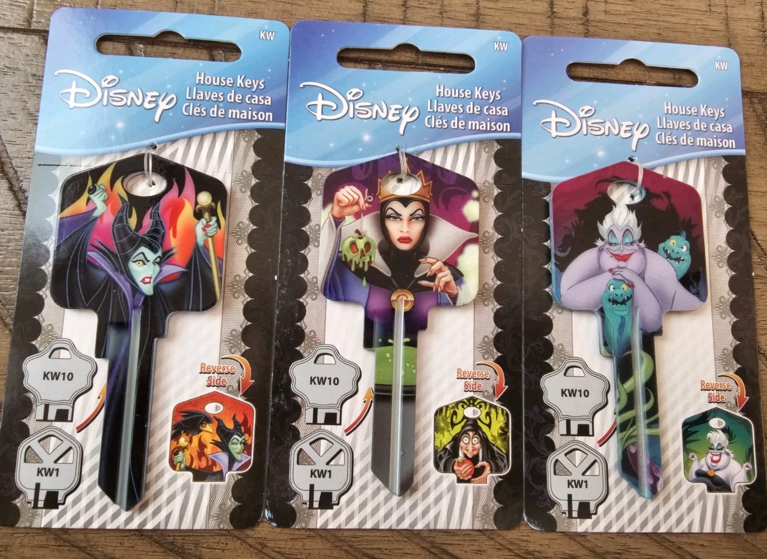 DISNEY THE EVIL QUEENS KWIKSET (KW1 KEY BLANK SET) (3 KEYS)