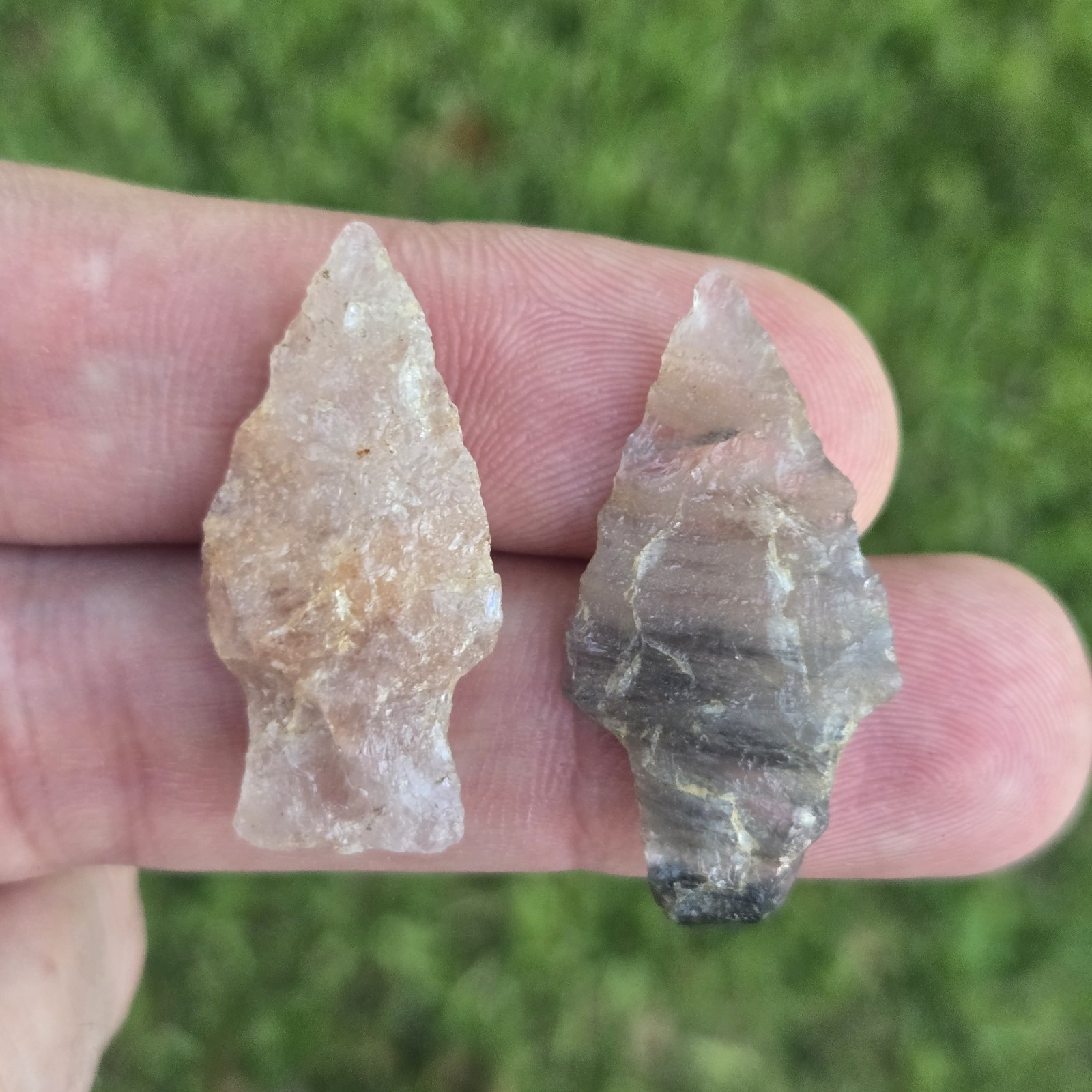Pair Of Incredible Crystal Arrowheads From Connecticut  - Authentic Artifacts