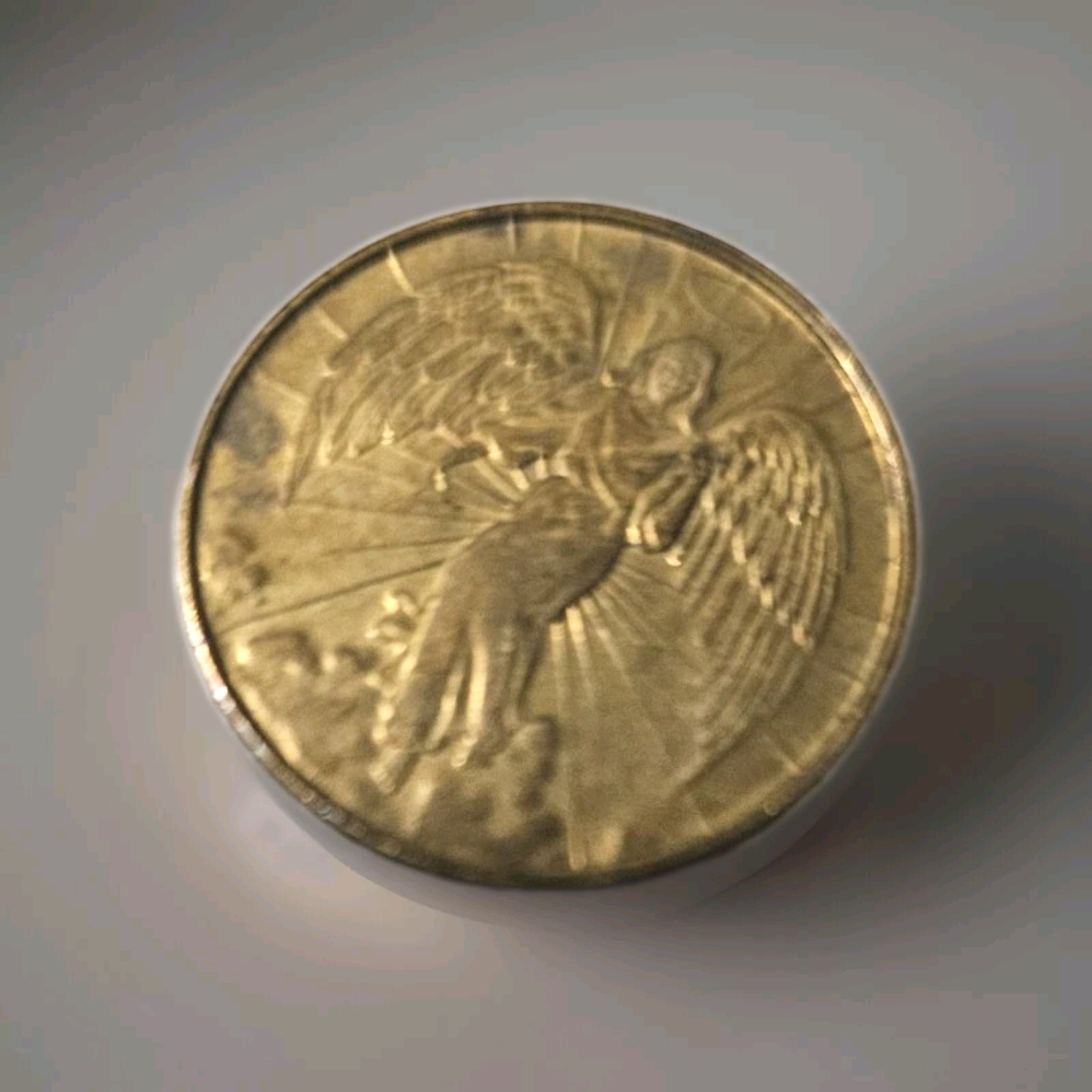 Vintage Religious Guardian angel coin